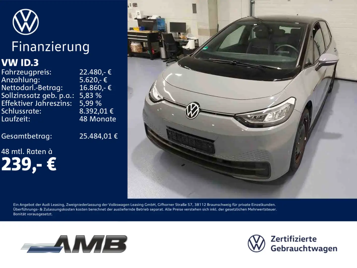 Volkswagen ID.3 Pro 58kWh/LED/CCS/Wärmepumpe Grijs - 1