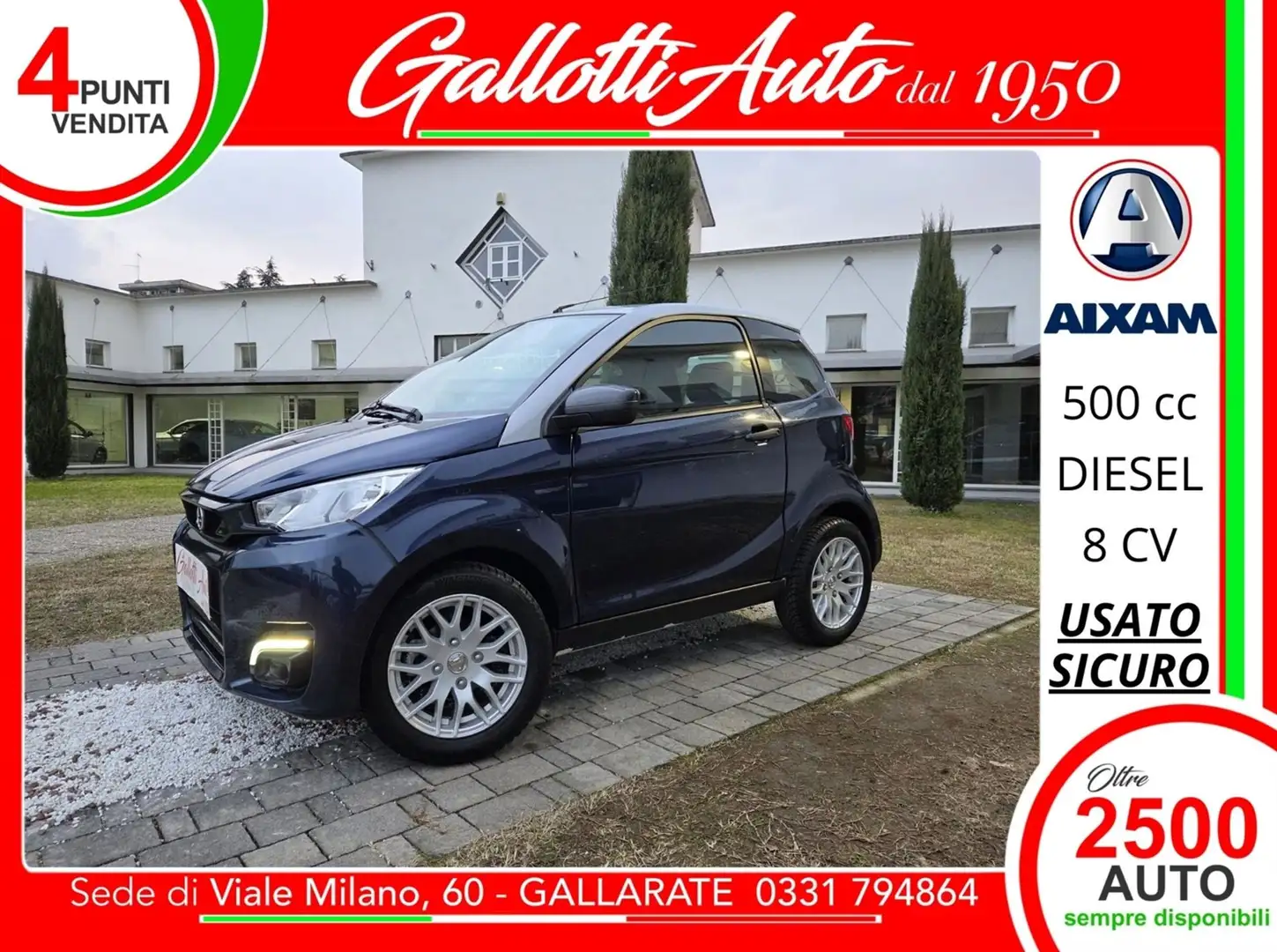 Aixam 500 500cc 8 CV DIESEL - SI GUIDA A 14 ANNI - SENZA VI Grau - 1