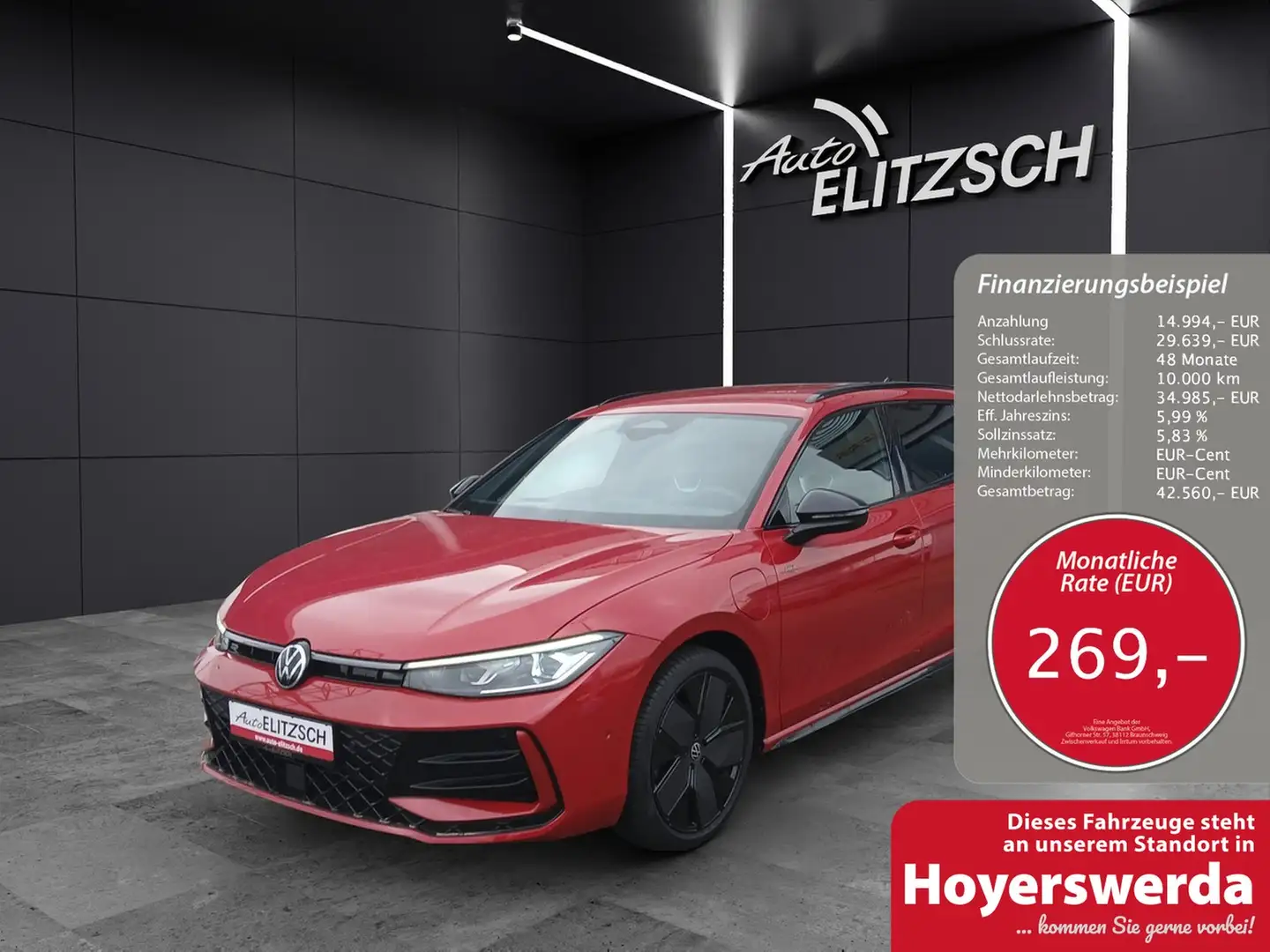 Volkswagen Passat R-Line eHybrid DSG IQ.Light ACC AHK SH Massage ... Rouge - 1