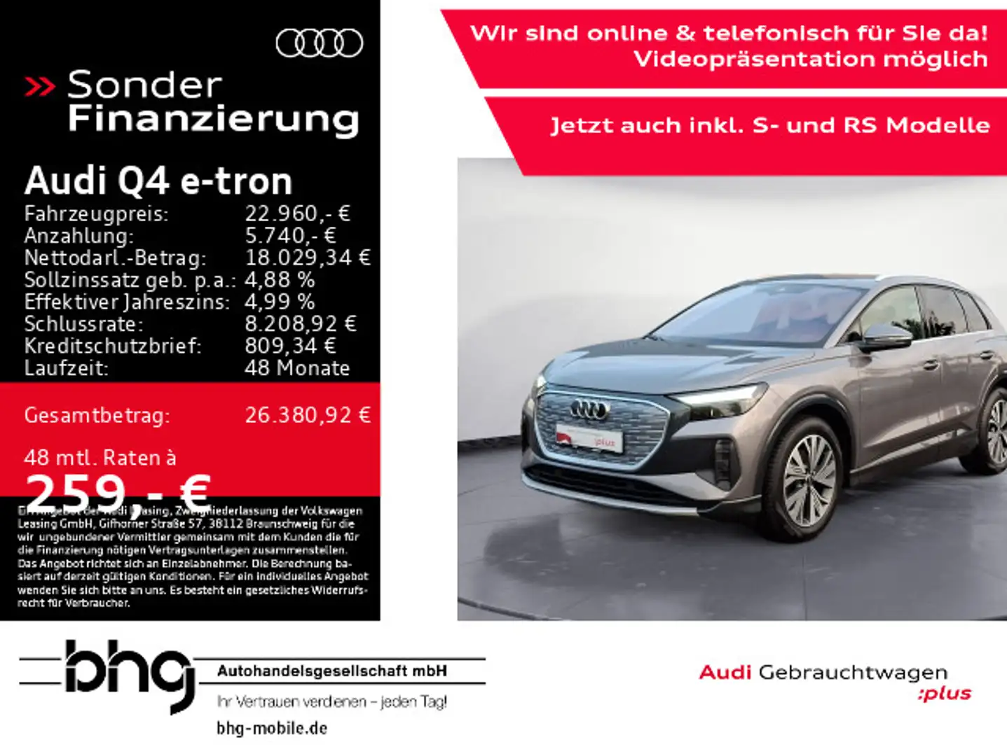 Audi Q4 e-tron 35 Advanced Mode2+3 AssistPlus ACC Kam Grigio - 1