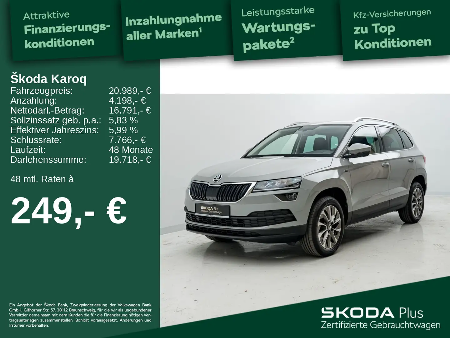 Skoda Karoq 1.0 TSI Clever*6-GANG*LED*GRA*DAB*ASSIST* Grau - 1