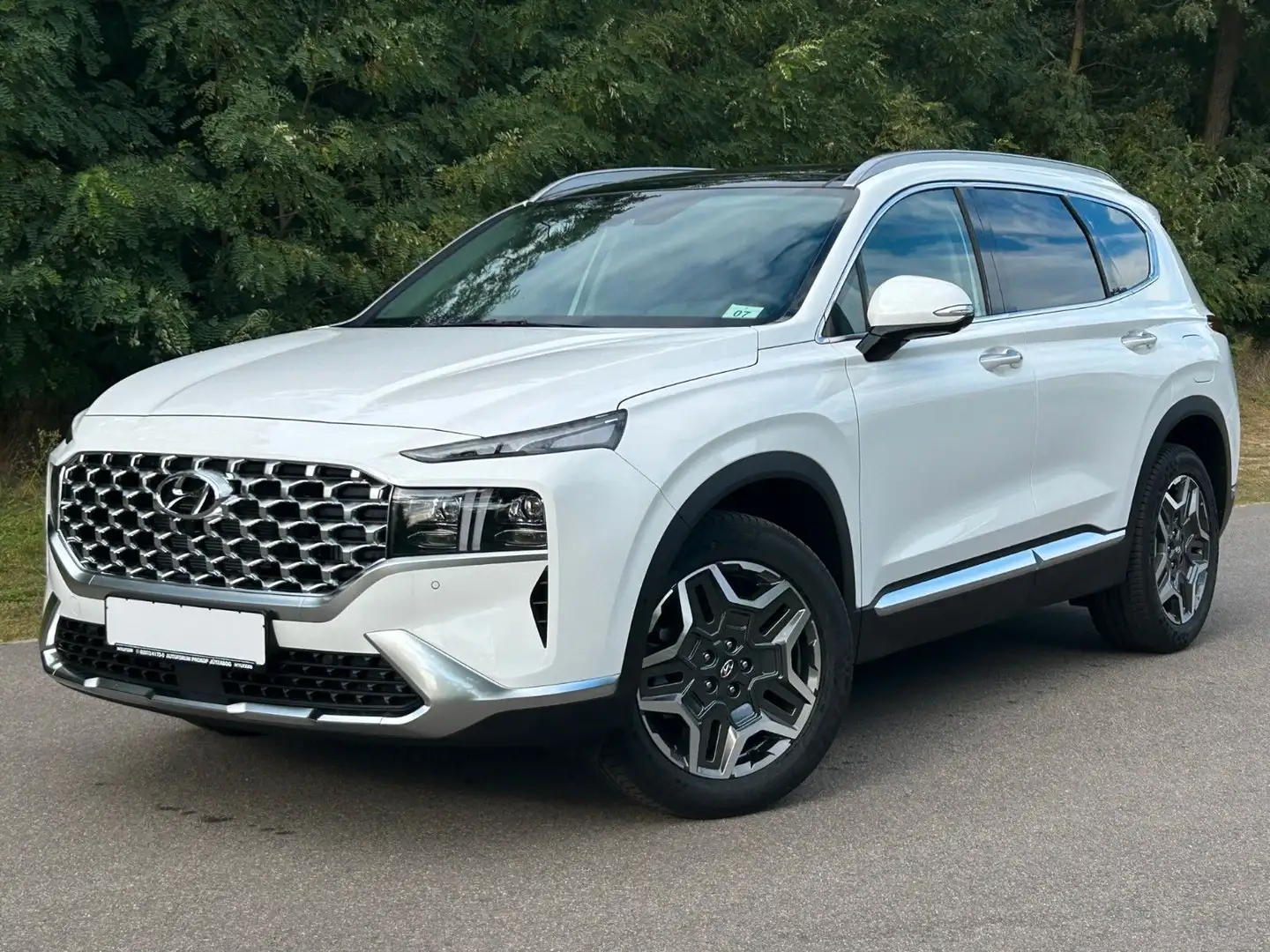 Hyundai SANTA FE 1.6 T-GDI HEV Prime *Pano*Totwinkl*360° Blanc - 1