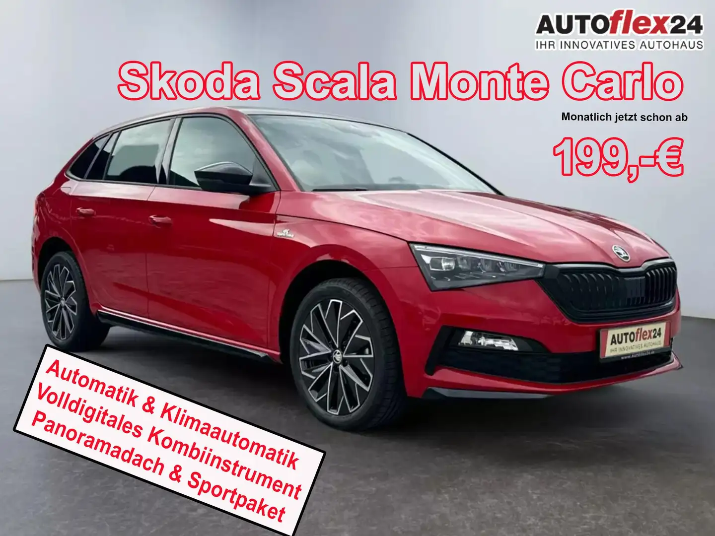 Skoda Scala Monte Carlo 1,5 TSI DSG Klimaa/LED/Panor/Bolero... Rot - 1