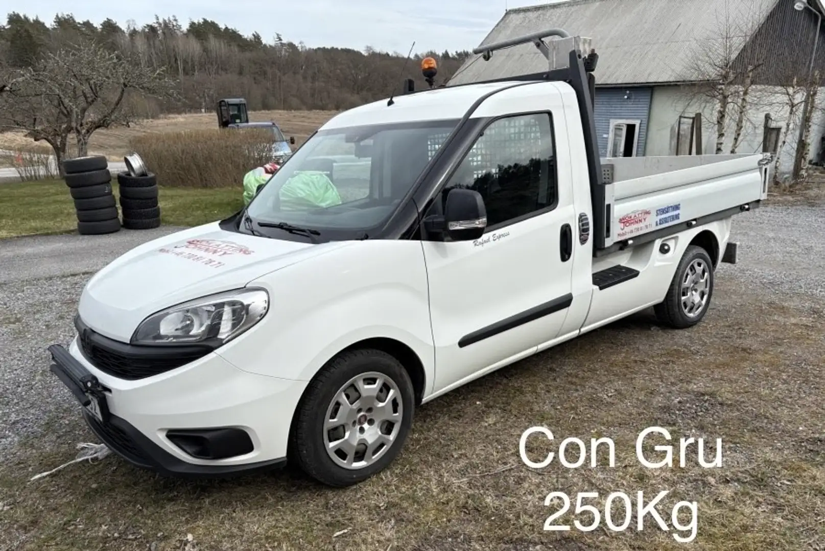 Fiat Doblo 1.3 mjt 3 posti work up cassone con gru 250kg Blanc - 1