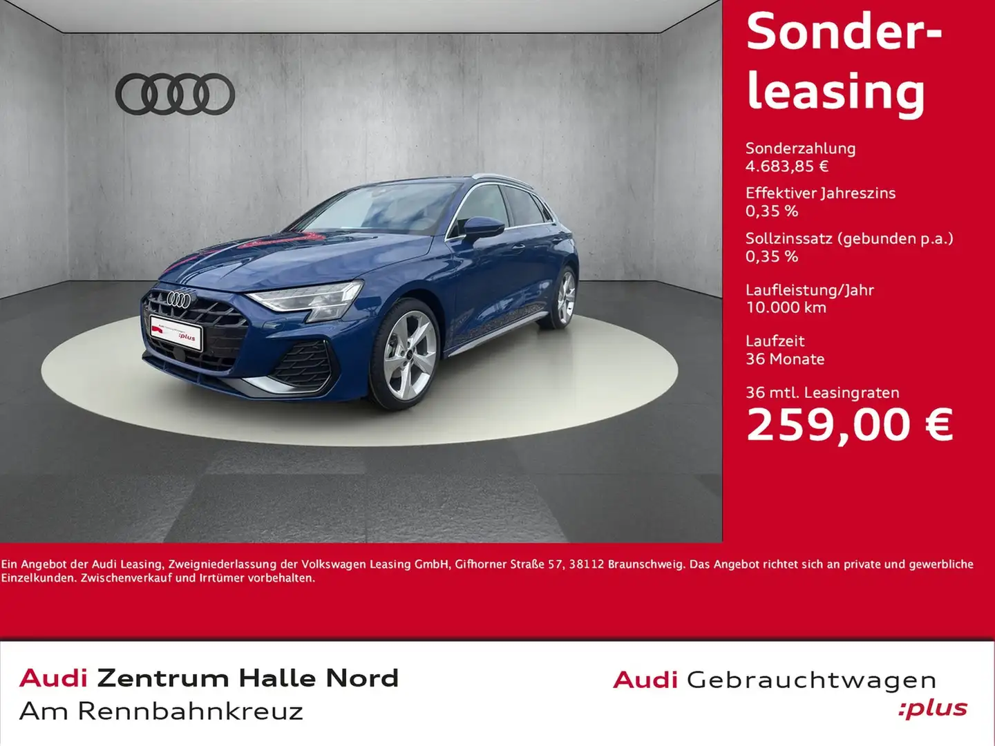 Audi A3 Sportback S line 30 TFSI S tronic Blau - 1