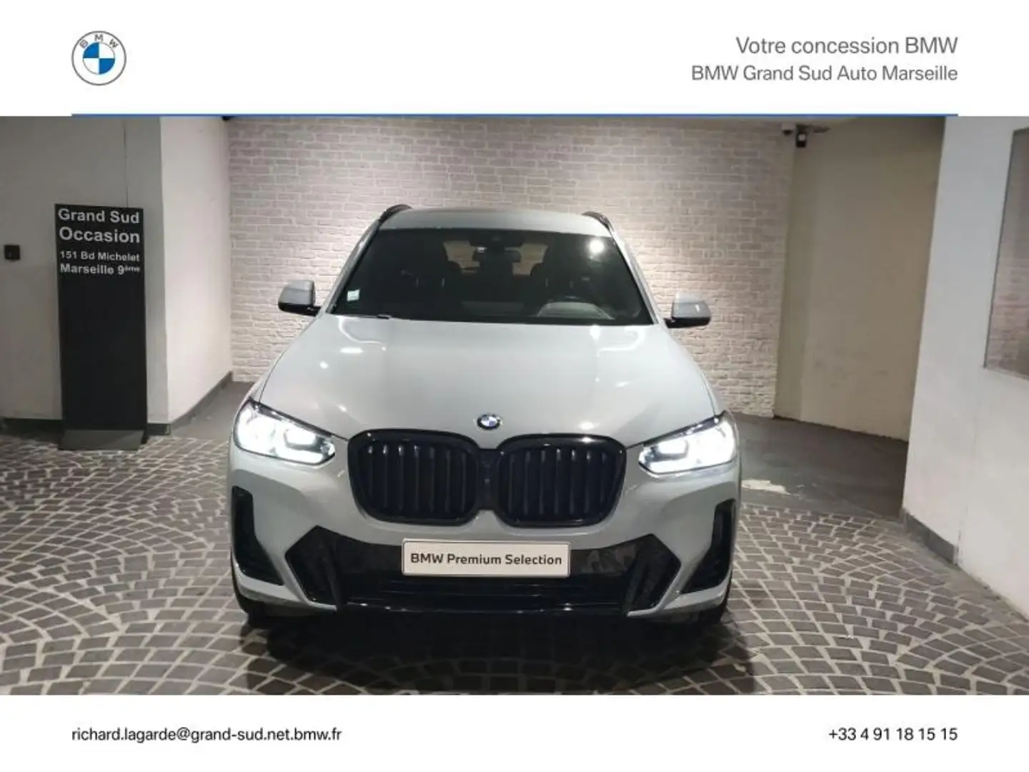BMW X3 xDrive20d 190ch M Sport Gris - 2