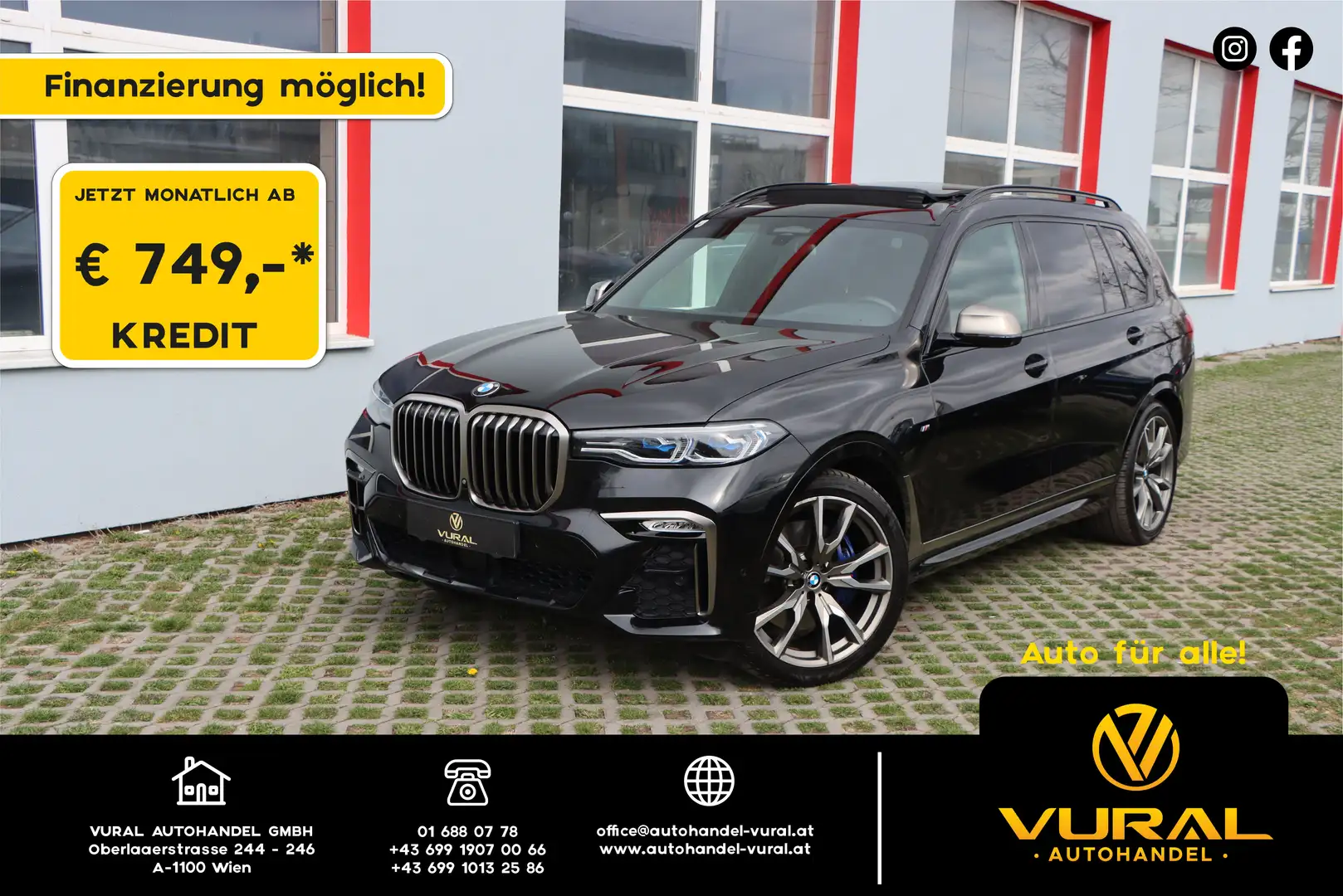 BMW X7 M M50d | 7-Sitzer | Sky Lounge | PANO | ACC | LED | Negro - 1