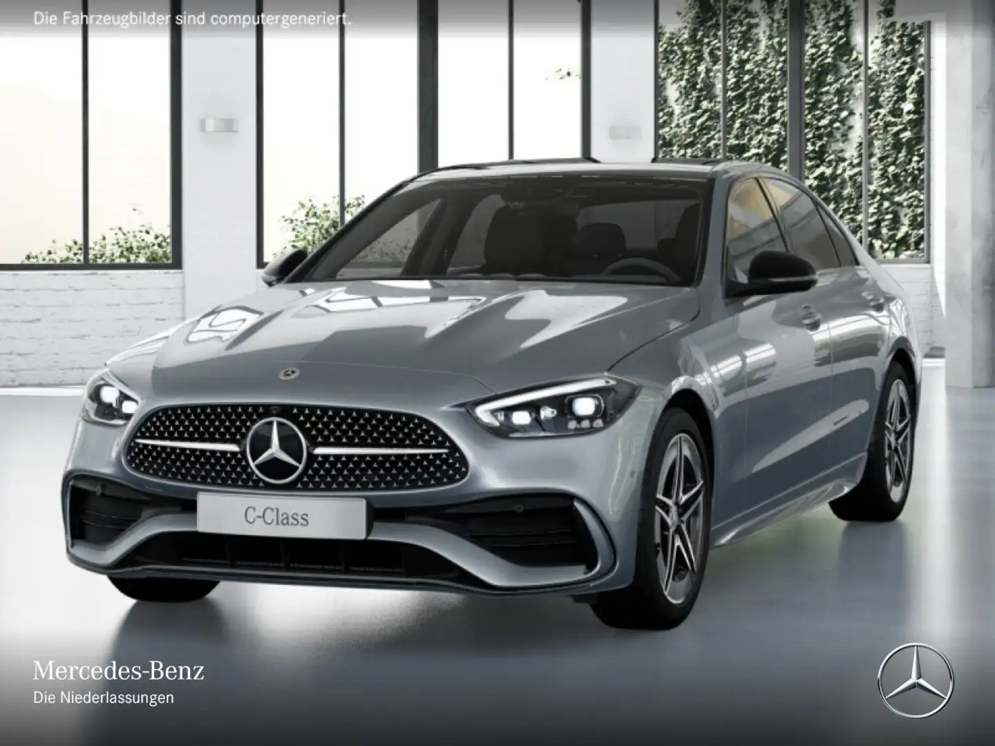 Mercedes-Benz C 220 d AMG+NIGHT+PANO+360+AHK+TOTW+KEYLESS+9G Silber - 2