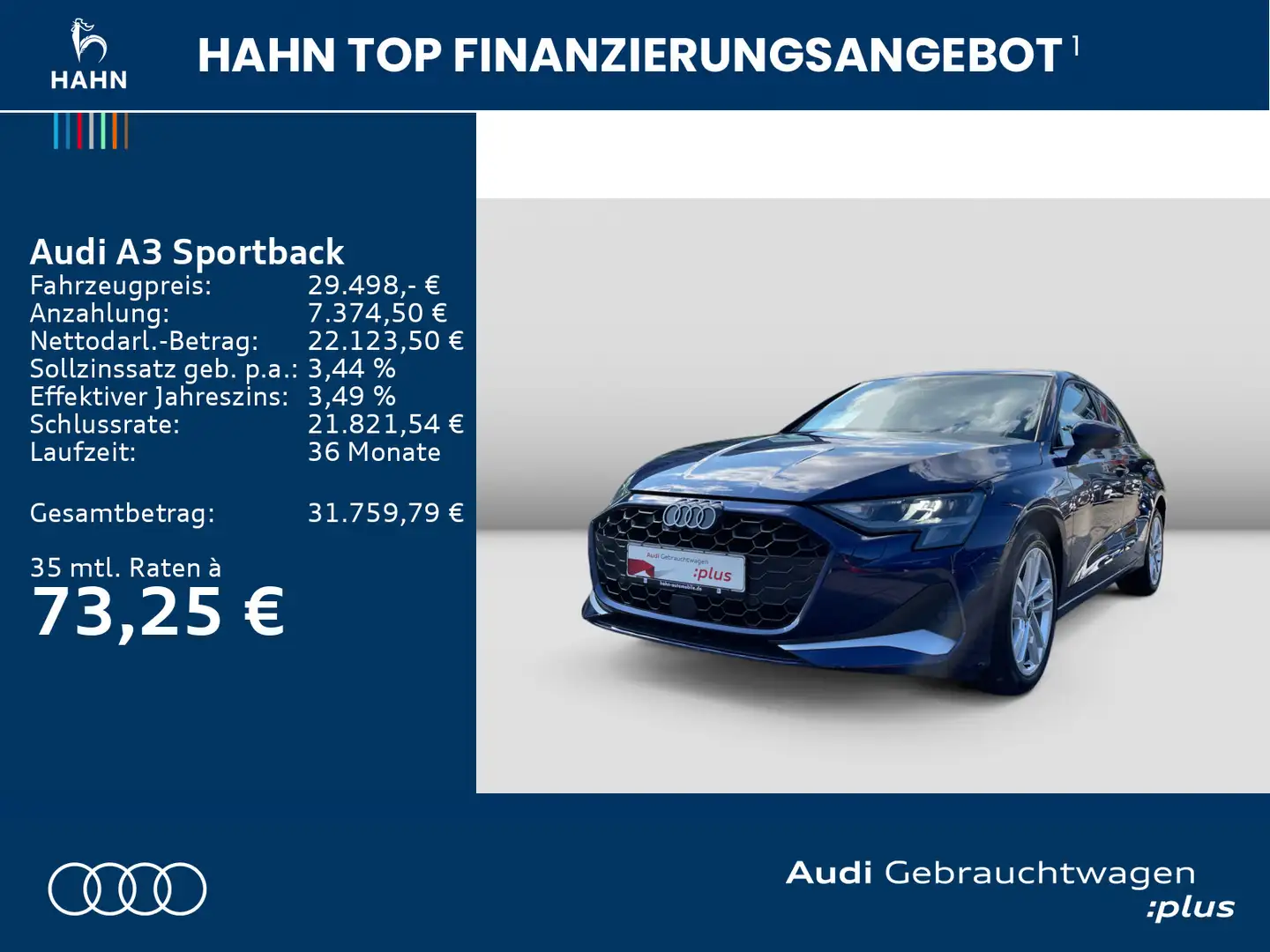 Audi A3 35 TFSI  6-Gang advanced LED Navi Blauw - 2