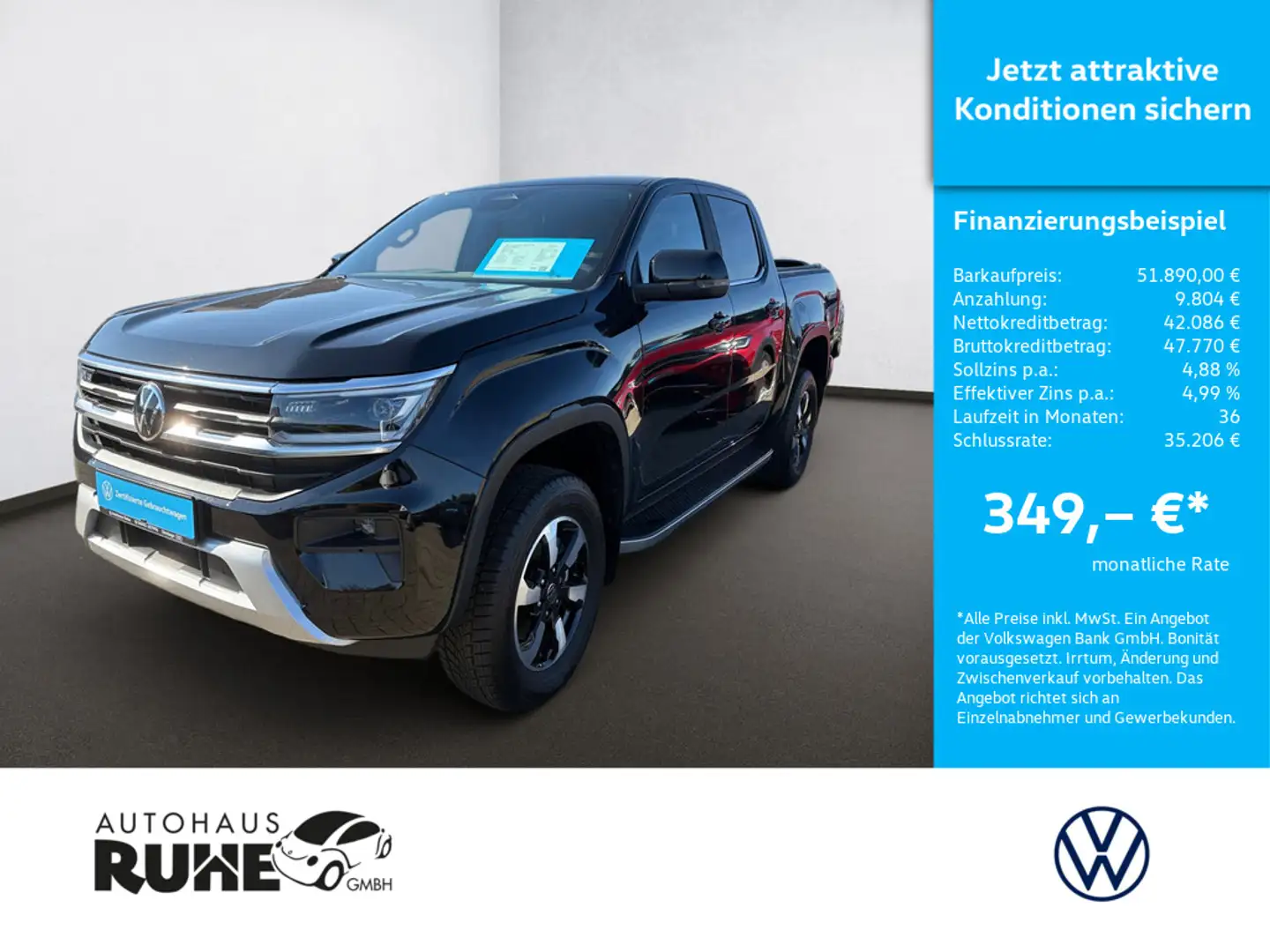Volkswagen Amarok DOKA Style 3.0 TDI 4Motion AHK STANDHZ Schwarz - 1