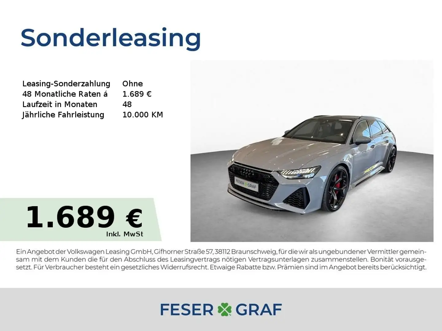 Audi RS6 6 Avant perf. 630PS*Pano*Keramik*B&O*Matrix* Gris - 1