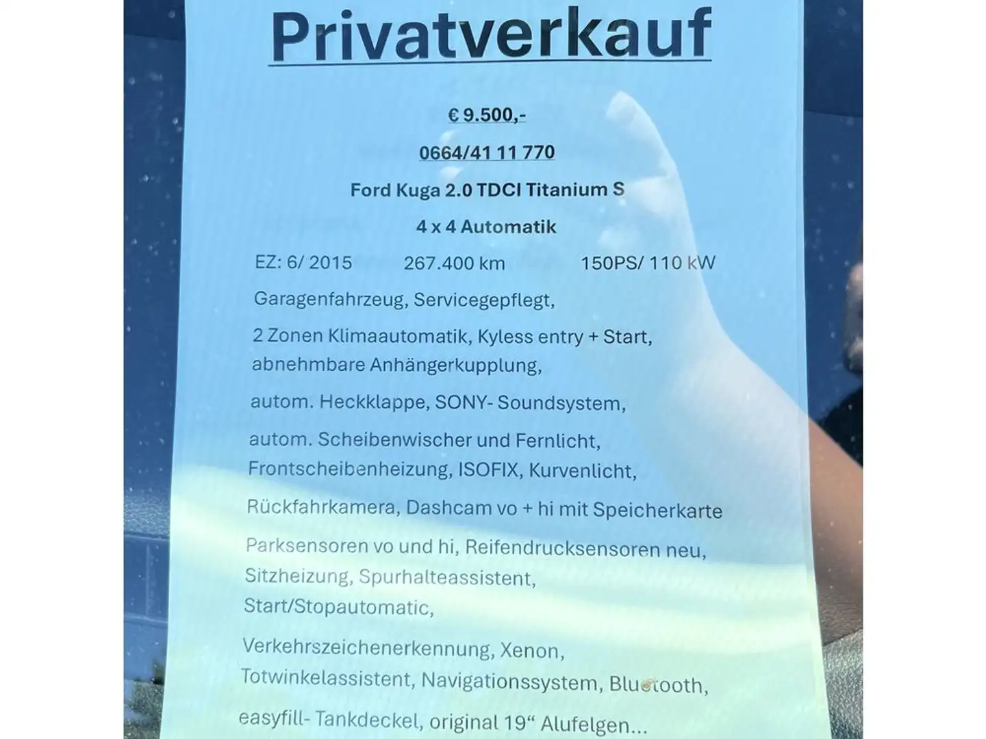 Ford Kuga 2,0 TDCi Titanium S 4x4 *Vermittlungsverkauf* Weiß - 2