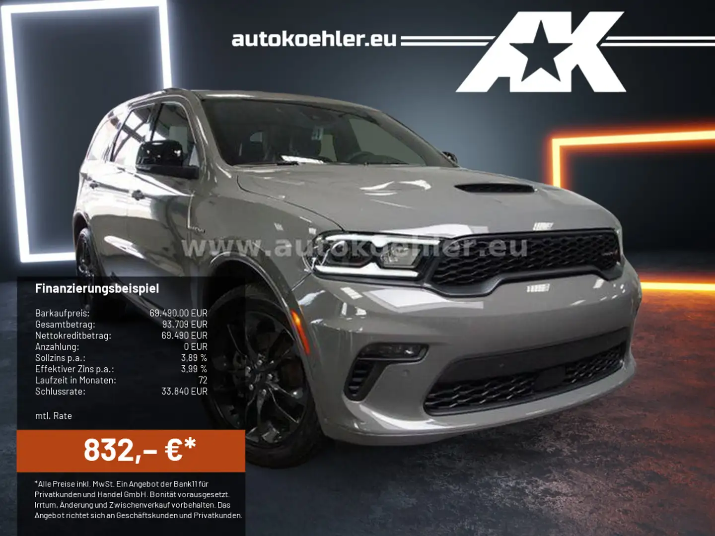Dodge Durango 5,7 R/T, Technologie Pack,LPG,Black Top! Grey - 1