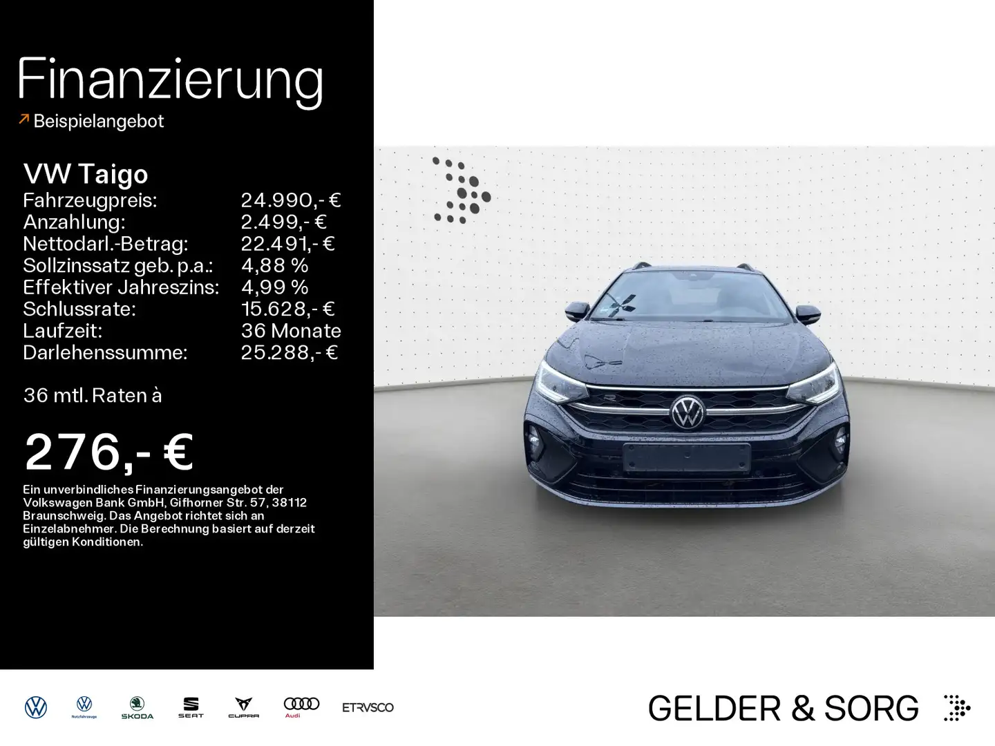 Volkswagen Taigo R-Line 1.5 TSI RFK*Matrix*ACC*Digital*Navi Schwarz - 1