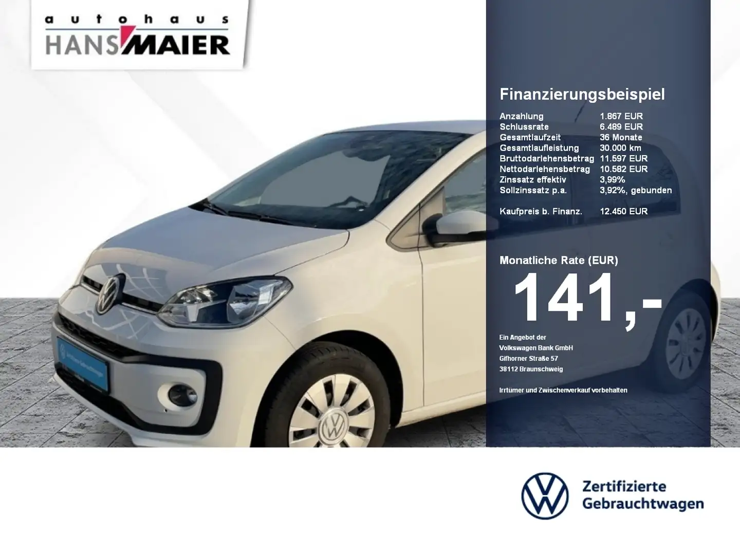 Volkswagen up! move  5 Gang DAB SH Klima Weiß - 1