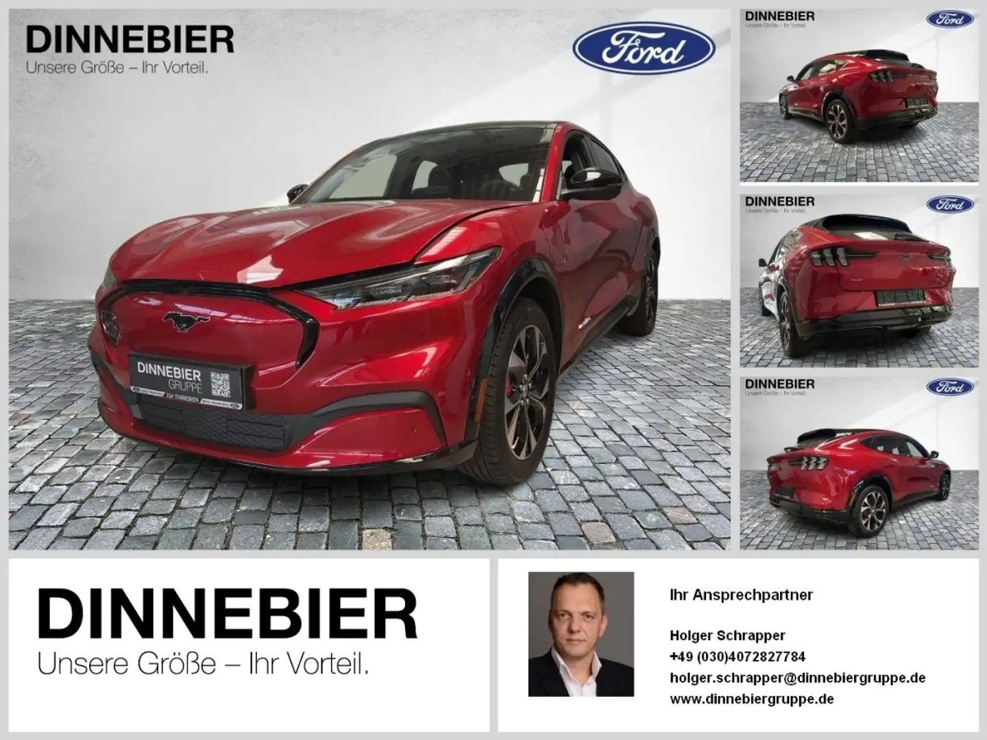 Ford Mustang Mach-E Premium AWD+360°+Glasdach+LED Rouge - 1