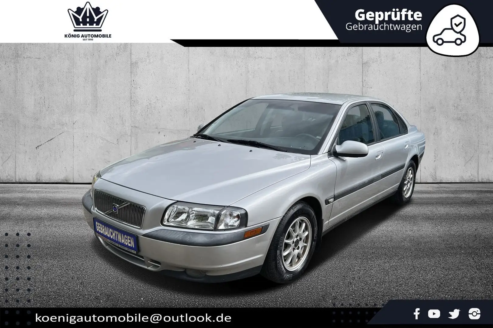 Volvo S80 2.4 Aut. Premium / LEDER / KLIMA / AHK Silber - 2