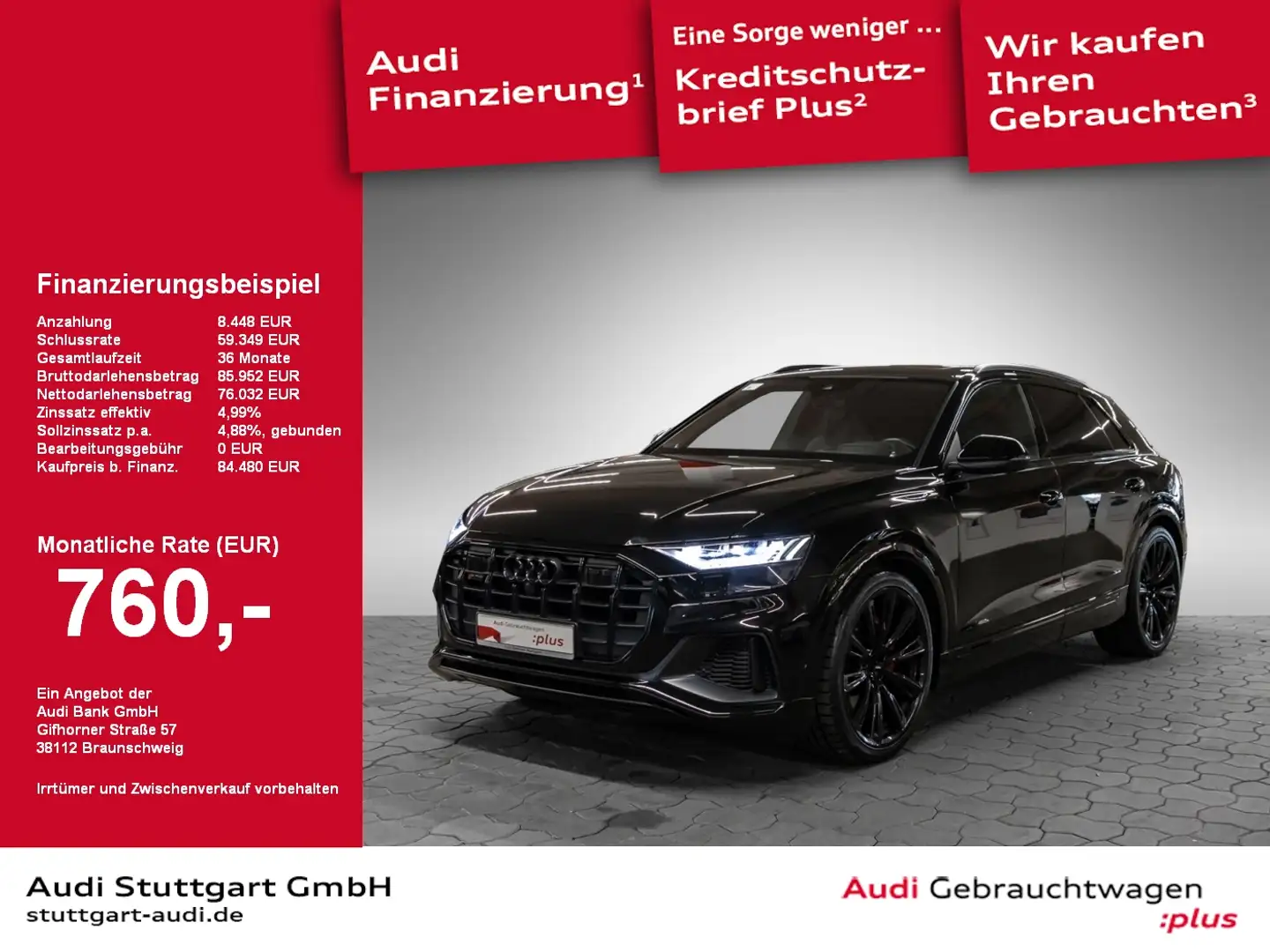 Audi SQ8 4.0 TFSI quattro Matrix AIR Pano HuD 360° AHK Czarny - 1