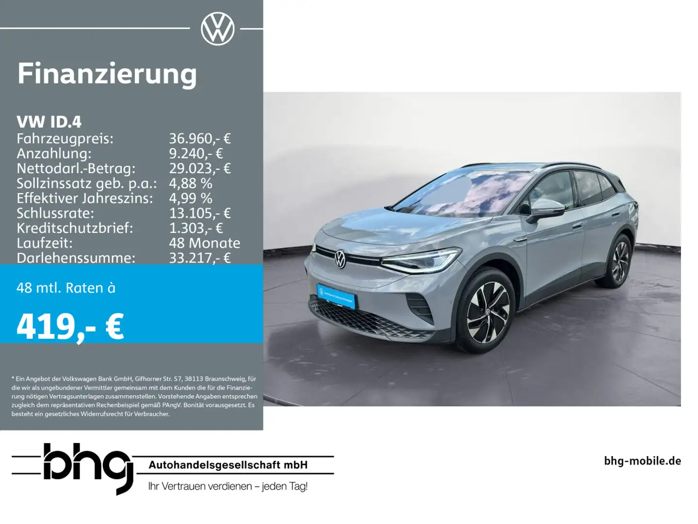 Volkswagen ID.4 Pro mit Infotainment-Paket Grau - 1