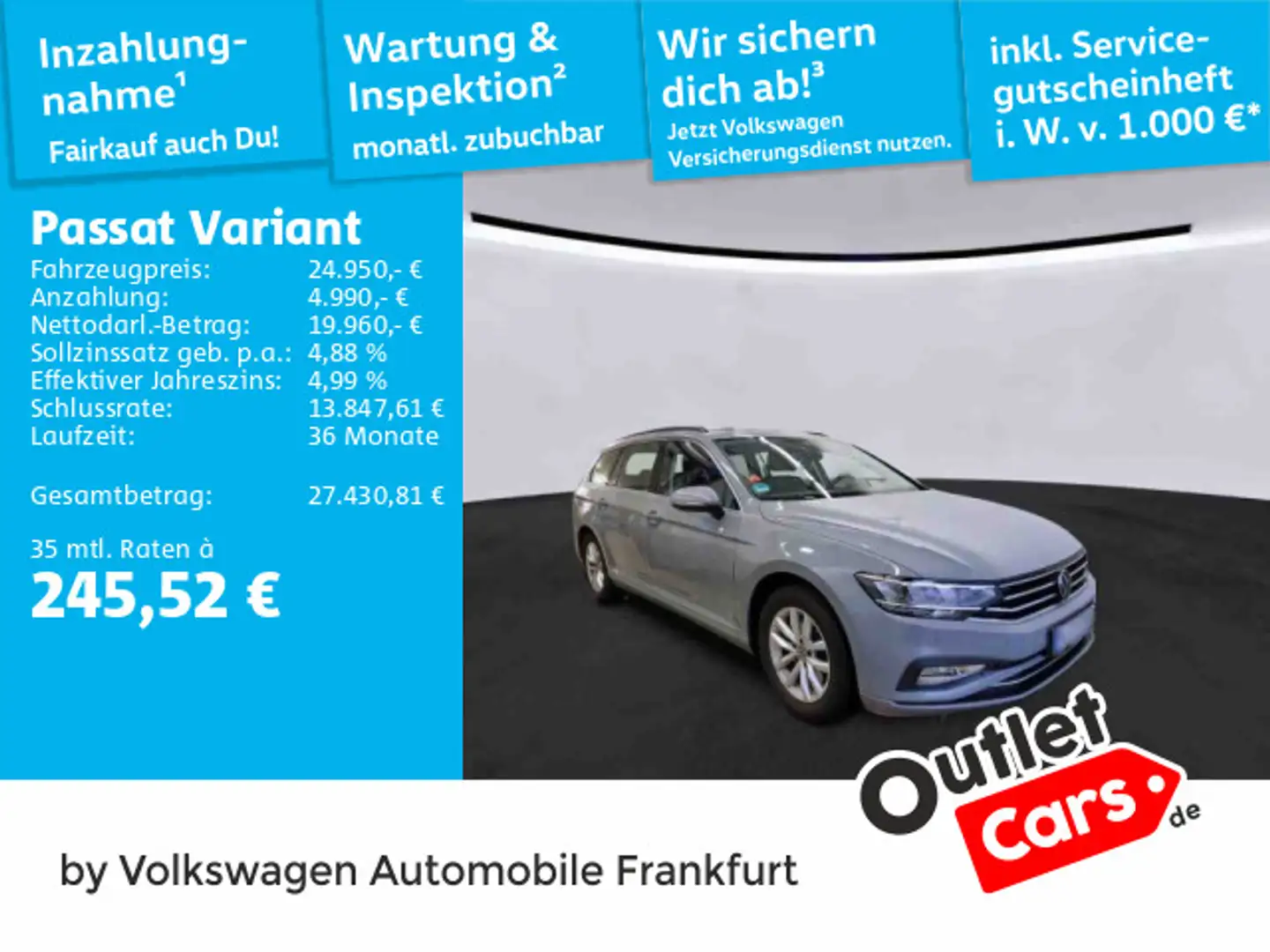 Volkswagen Passat Variant 2.0 TDI DSG Business Navi LED Hec Grau - 1