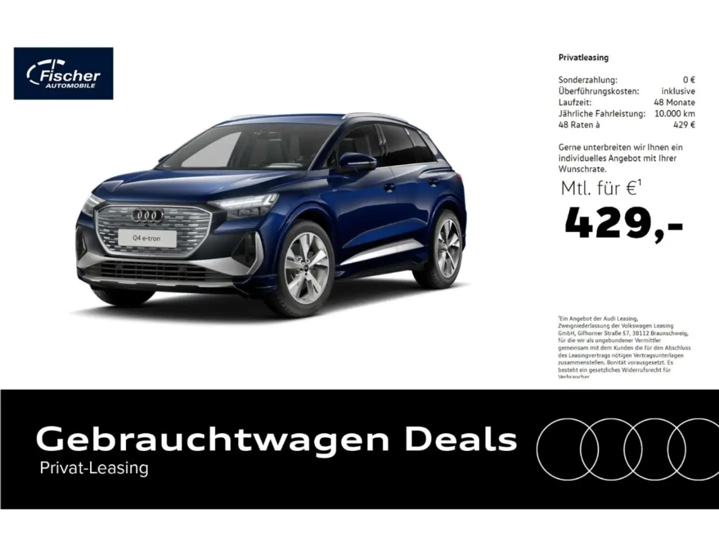 Audi Q4 e-tron 45 S-Line AHK/Matrix/20''/W-Pumpe/RFK Blau - 1
