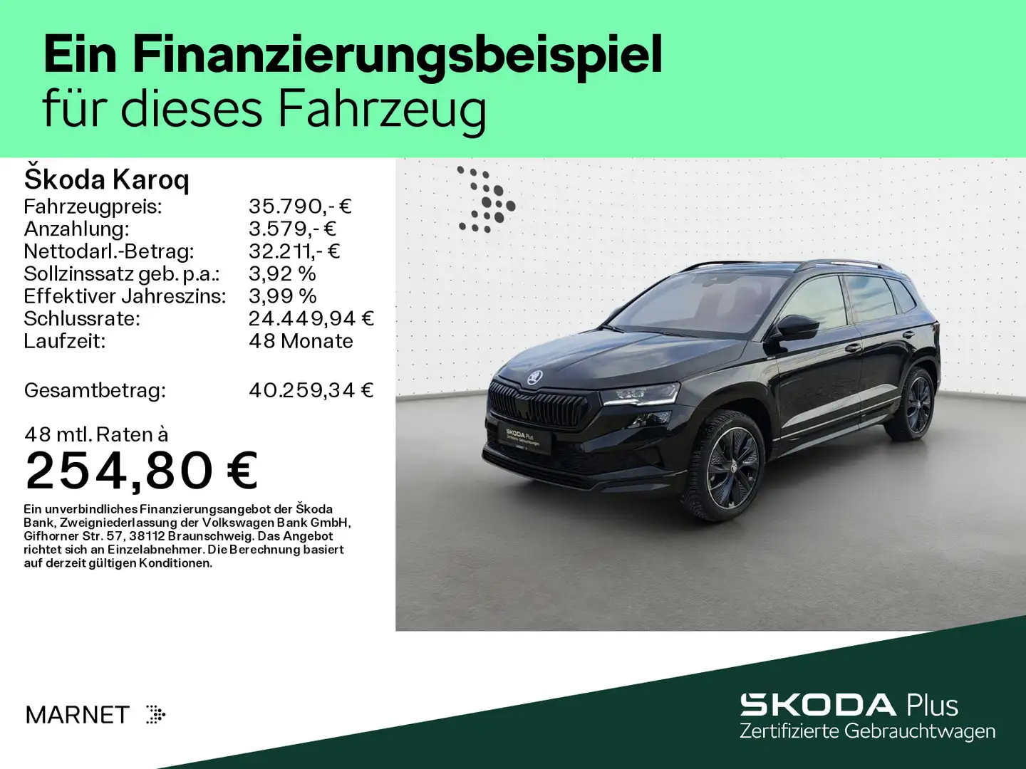 Skoda Karoq 2.0 TSI 4x4 DSG SPORTLINE*PANO*AHK*MATRIX* Schwarz - 2