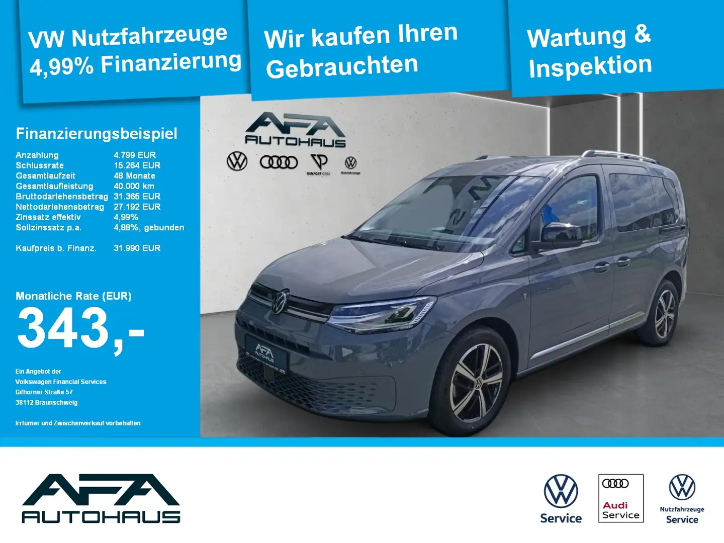 Volkswagen Caddy 2.0 TDI Style LED*Navi*AHK*SHZ*GRA Gris - 1