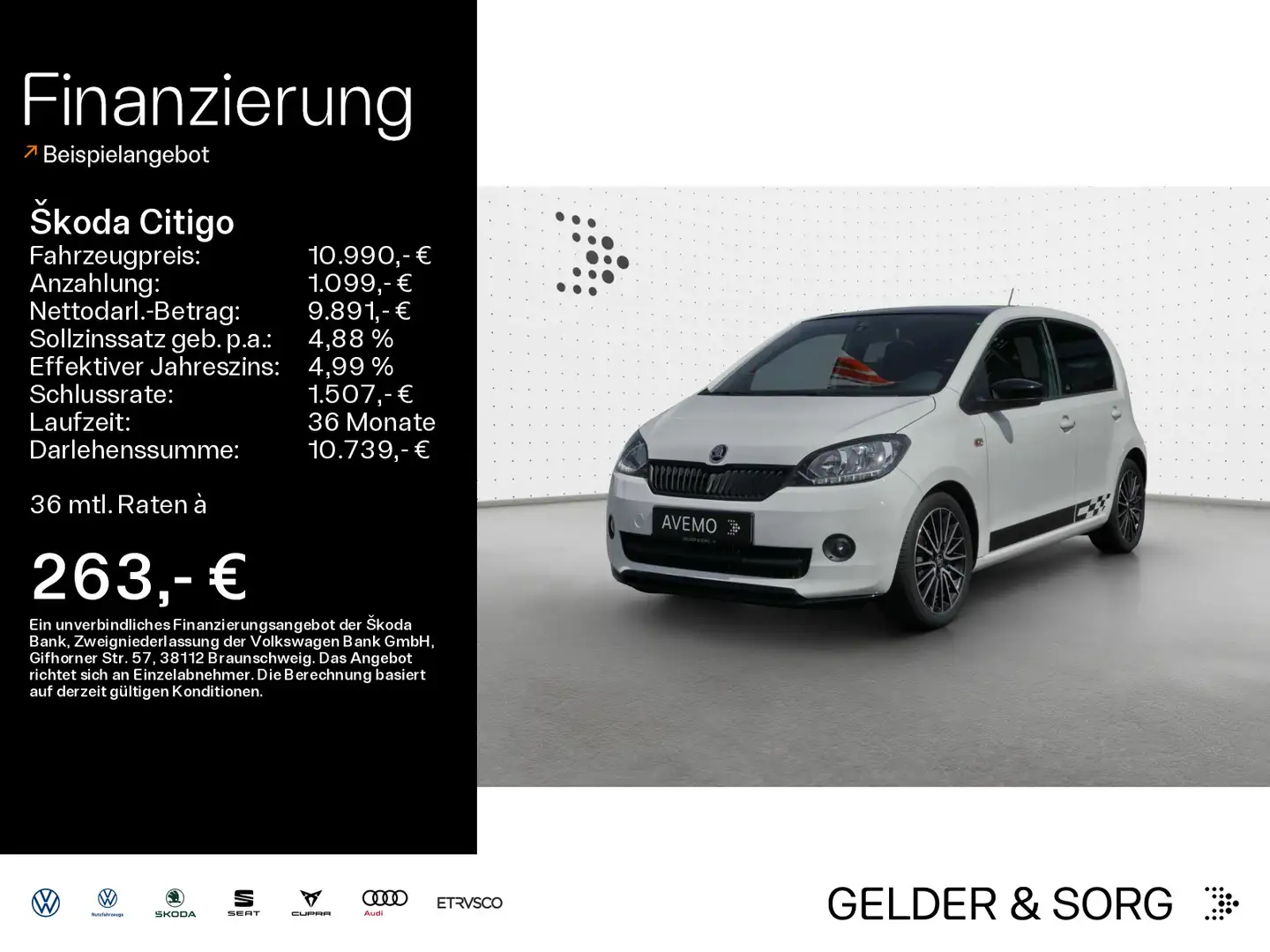 Skoda Citigo Monte Carlo 1.0 MPI PANO*SHZ*DAB*KLIMA Weiß - 1