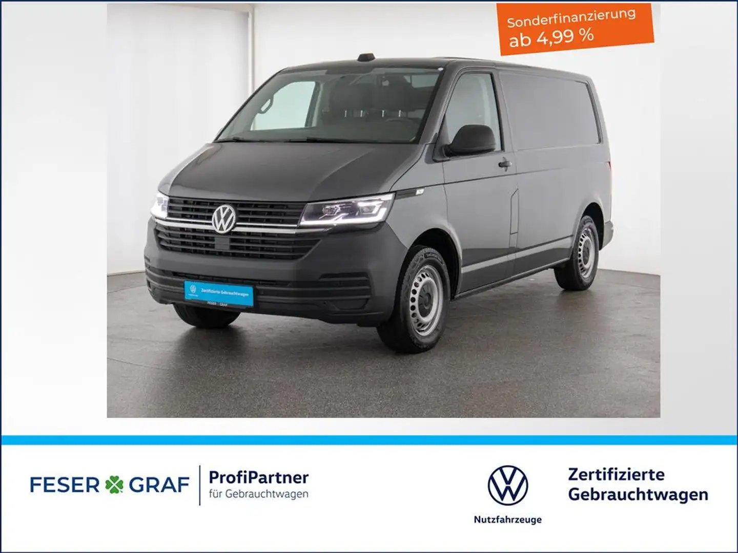 Volkswagen T6.1 Transporter 6.1 Kasten 2.0TDI AHK LED PDC Sitzheizung Tem Grau - 1