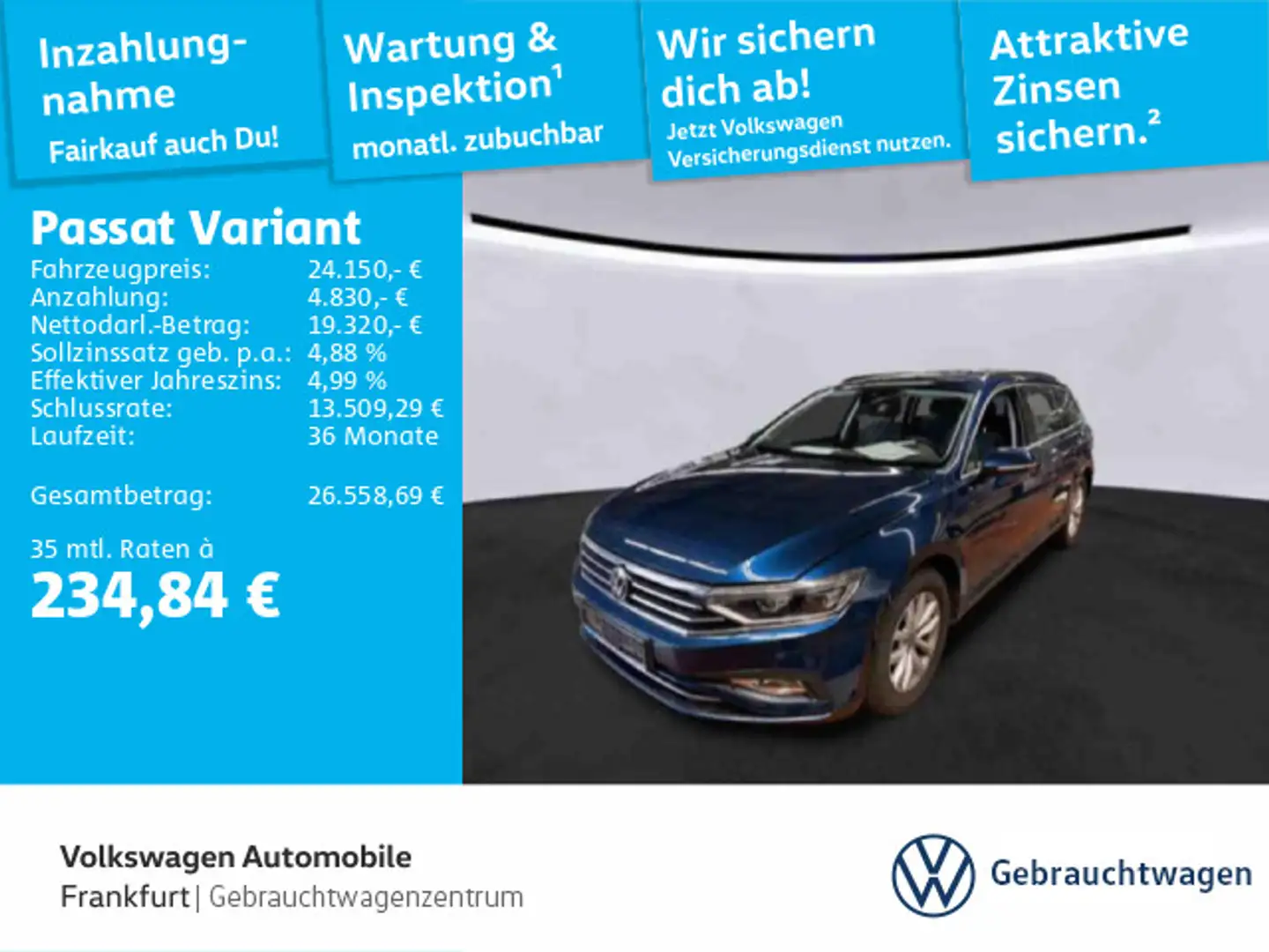 Volkswagen Passat Variant 2.0 TDI Business Navi IQ.Light DA Blau - 1