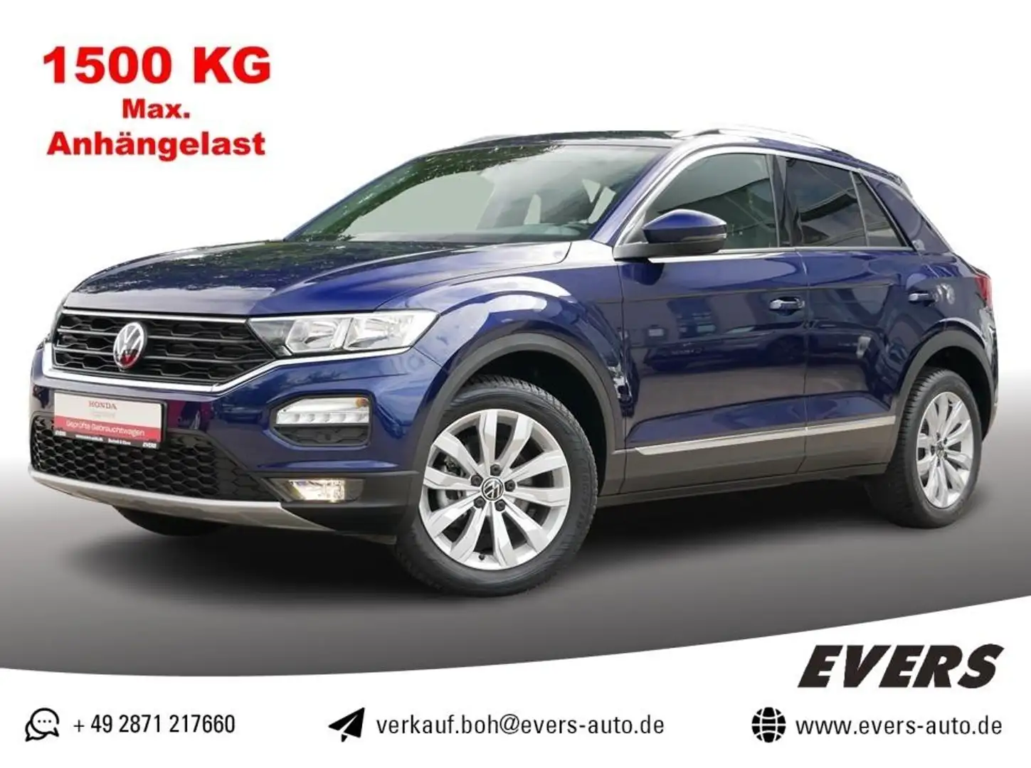 Volkswagen T-Roc 1.5 TSI SPORT DSG AHK+ACC+SHZ+KAMERA Blau - 1