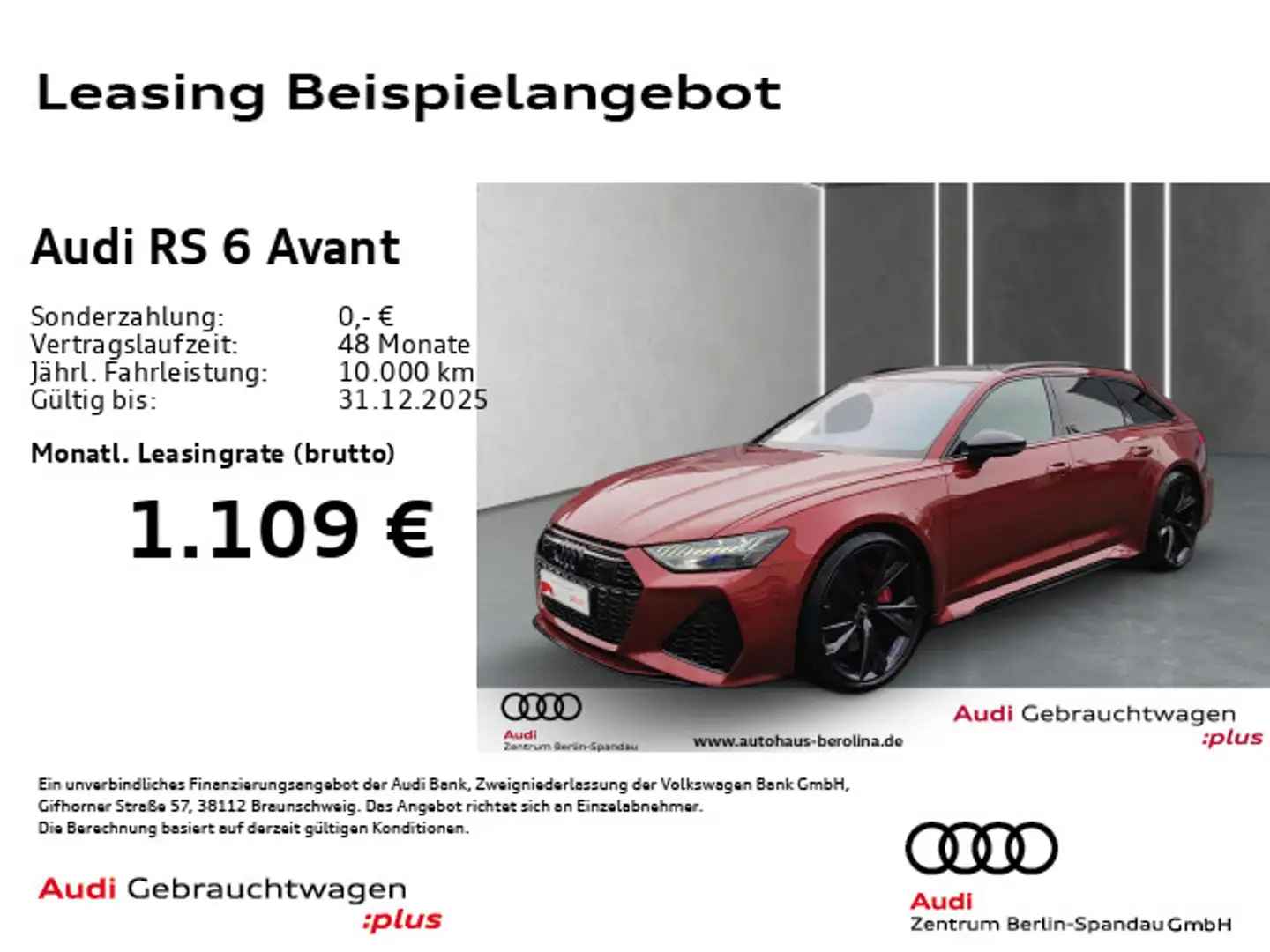 Audi RS6 RS6 Avant *PANO*StdHz*HD-MATRIX*HuD*B&O*RS-AGA* Rot - 1
