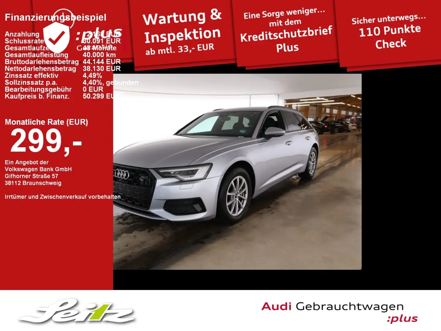 Audi A6 Avant 40 TDI advanced *HEAD-UP*MATRIX*KAMERA* Silber - 1