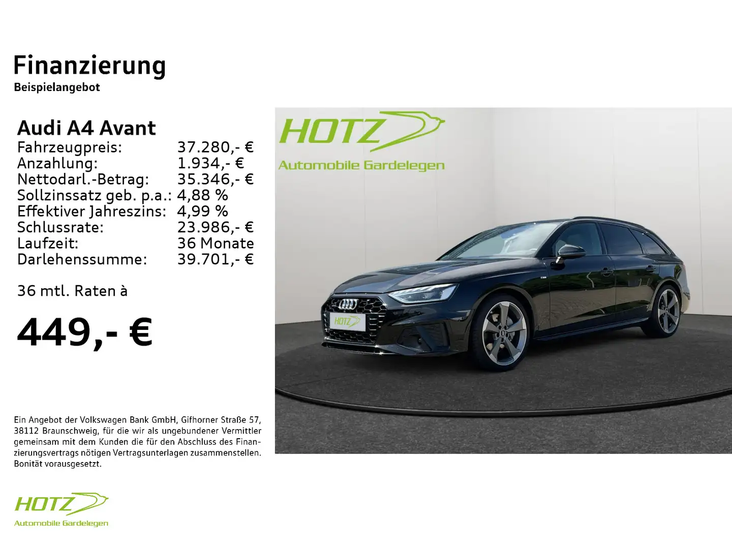 Audi A4 40 TFSI quattro S line B+O/PANO/MATRIX Schwarz - 2