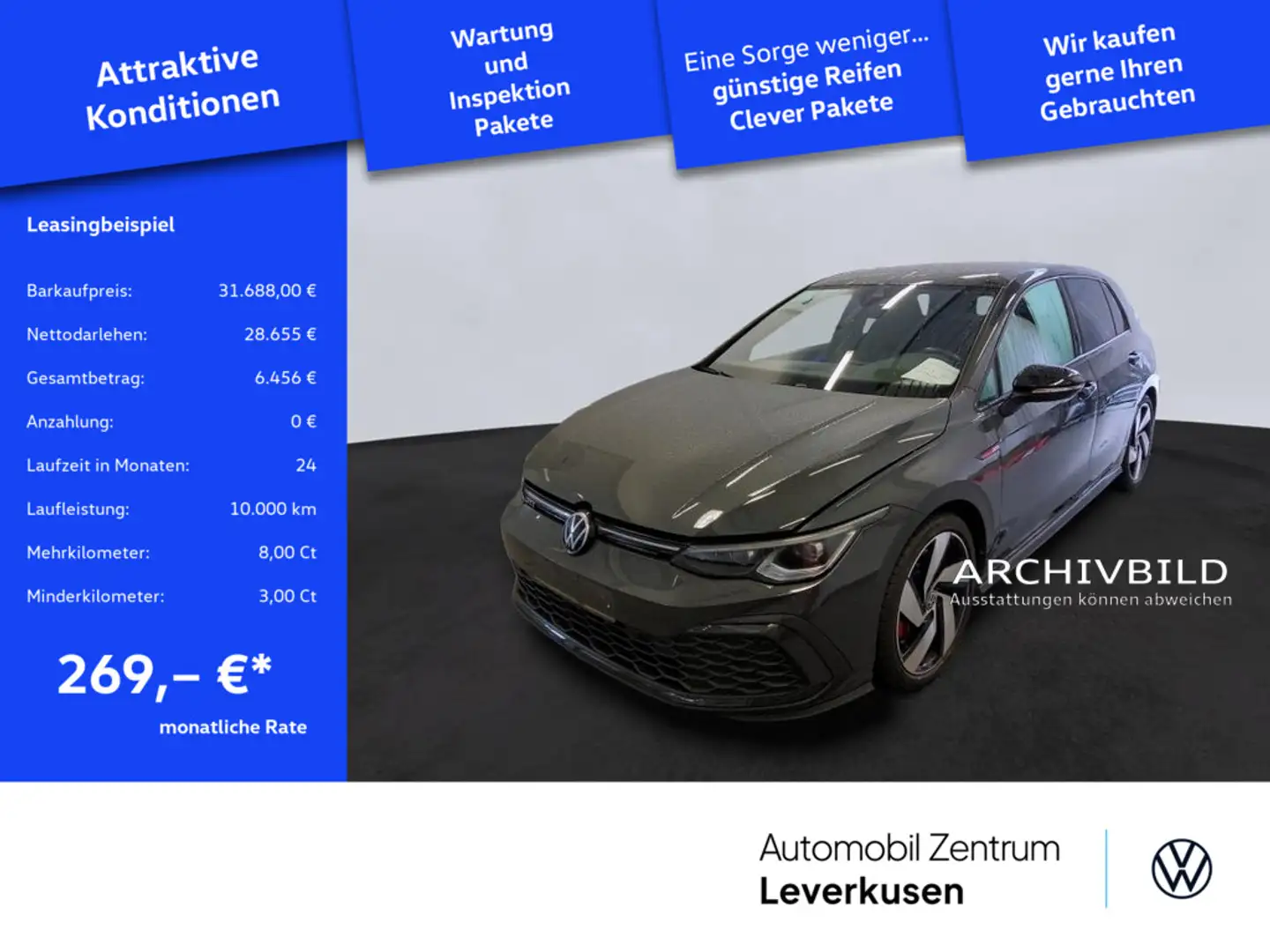 Volkswagen Golf VIII GTI DSG NAVI VIRT KAM SHZ CARPLAY L Grau - 1