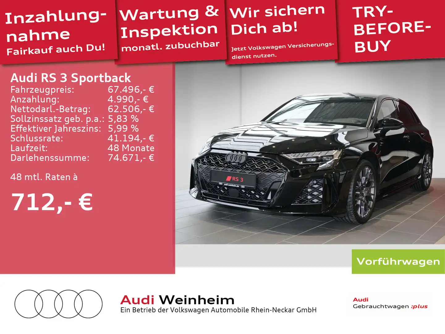 Audi RS3 S tronic Negru - 1