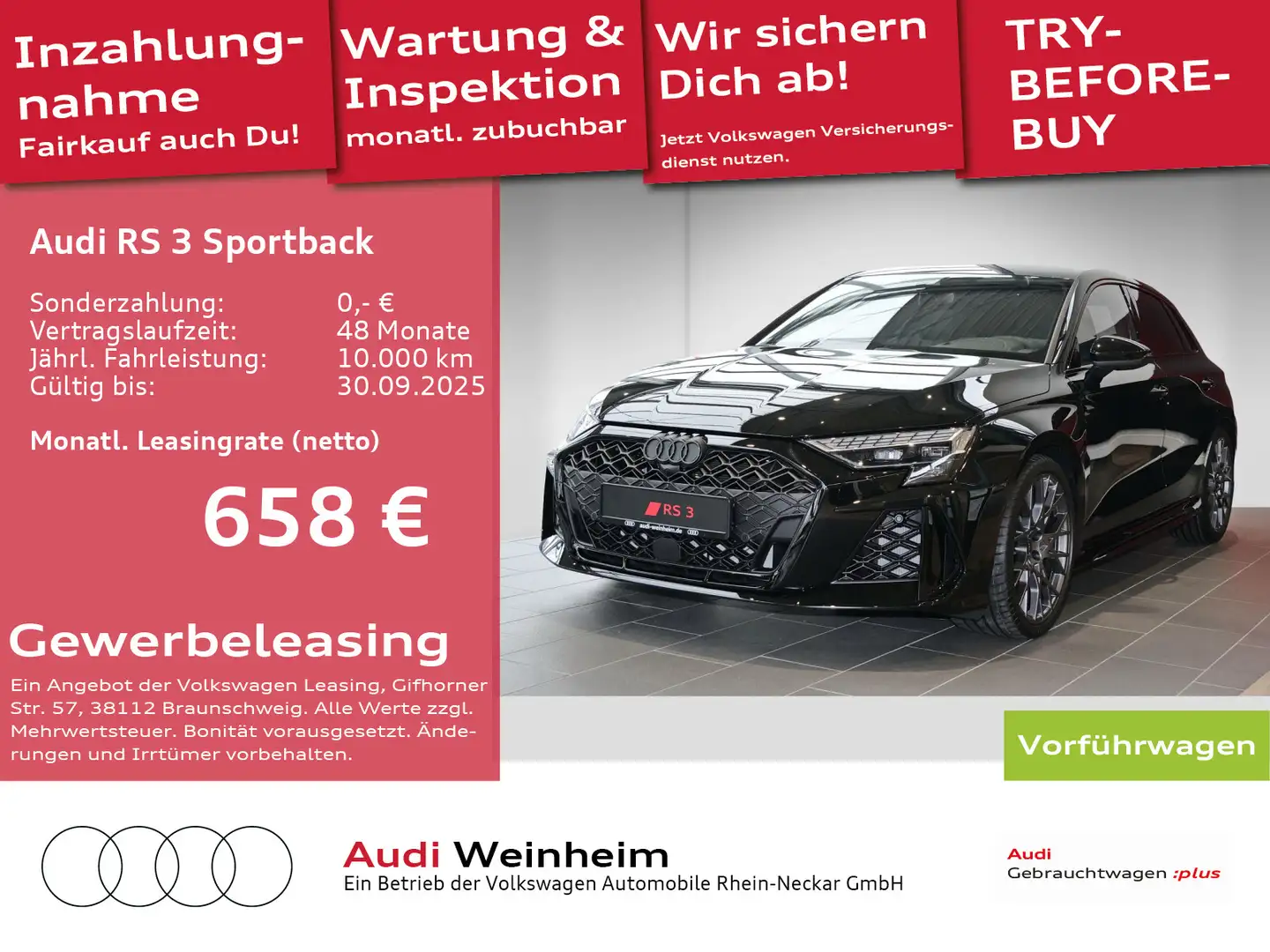 Audi RS3 S tronic Schwarz - 1