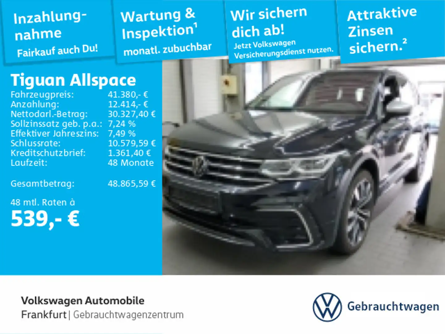 Volkswagen Tiguan Allspace 2.0 TDI DSG 4Motion R-Line Navi Schwarz - 1