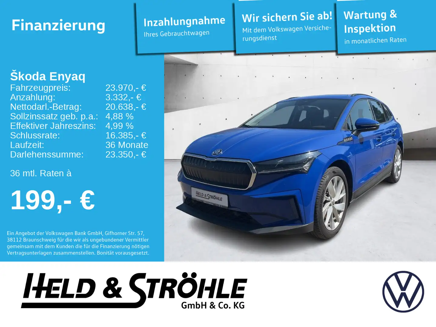 Skoda Enyaq iV 60 Loft AHK LED NAV PDC APP DAB+ Blue - 1