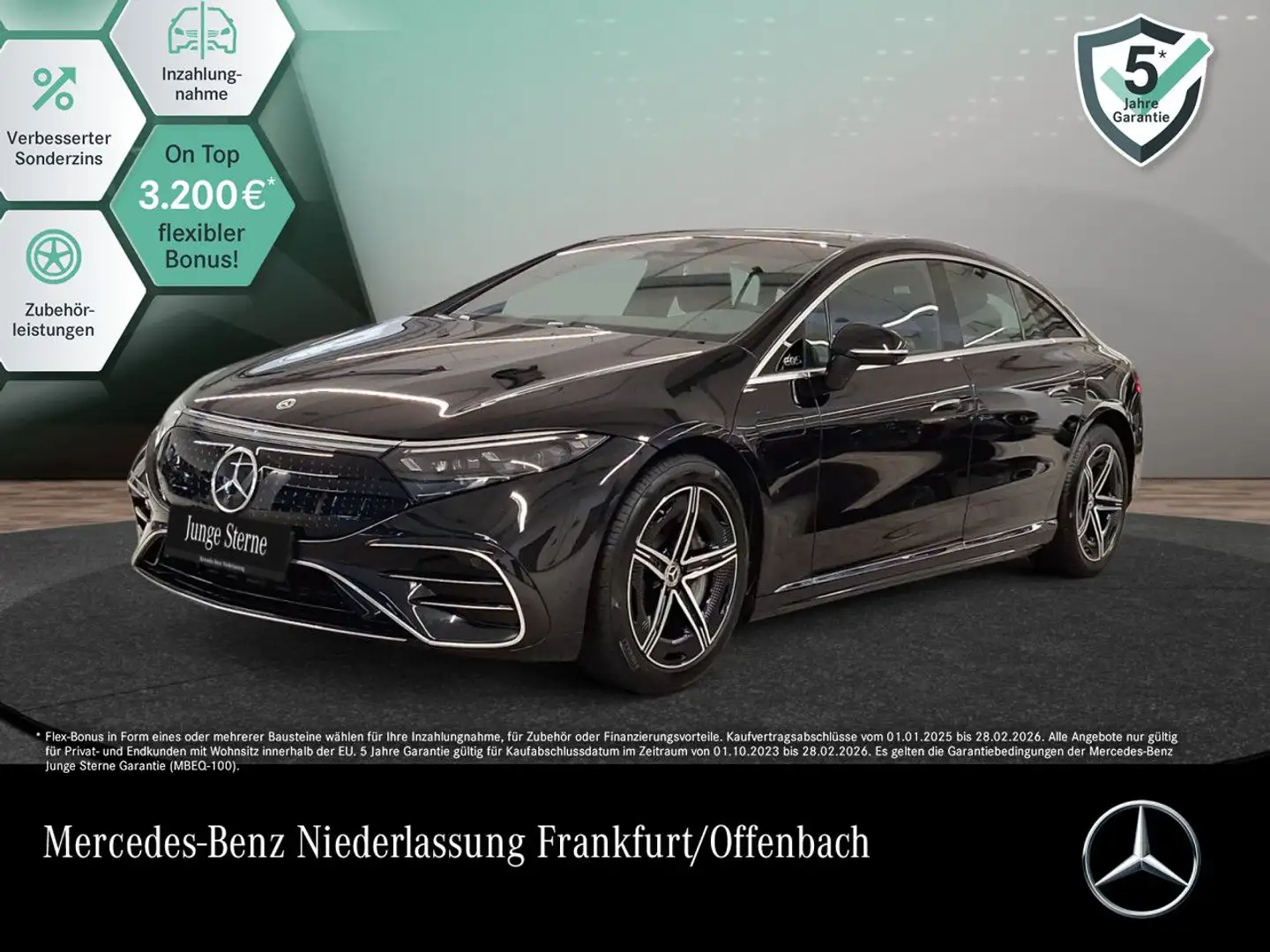 Mercedes-Benz EQS 450 AMG Fahrass 360° Airmat Pano Distr+ Memory Zwart - 1