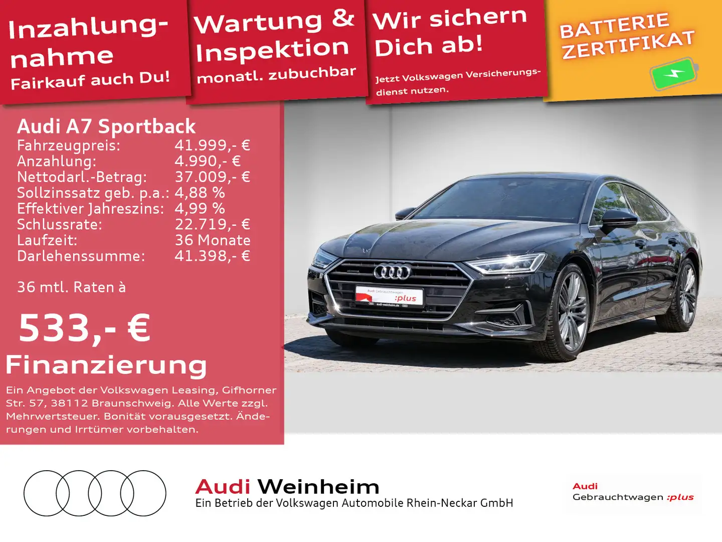 Audi A7 50 TFSIe quattro S-Line LED Navi Au Szürke - 1