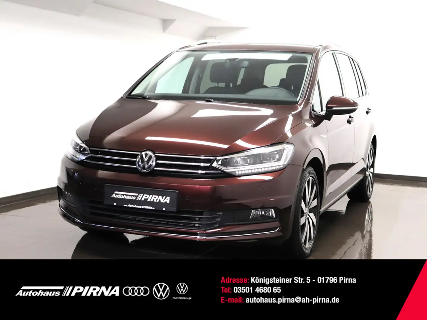 Volkswagen Touran Highline 1.5 TSI DSG Discover Pro LED Rouge - 1