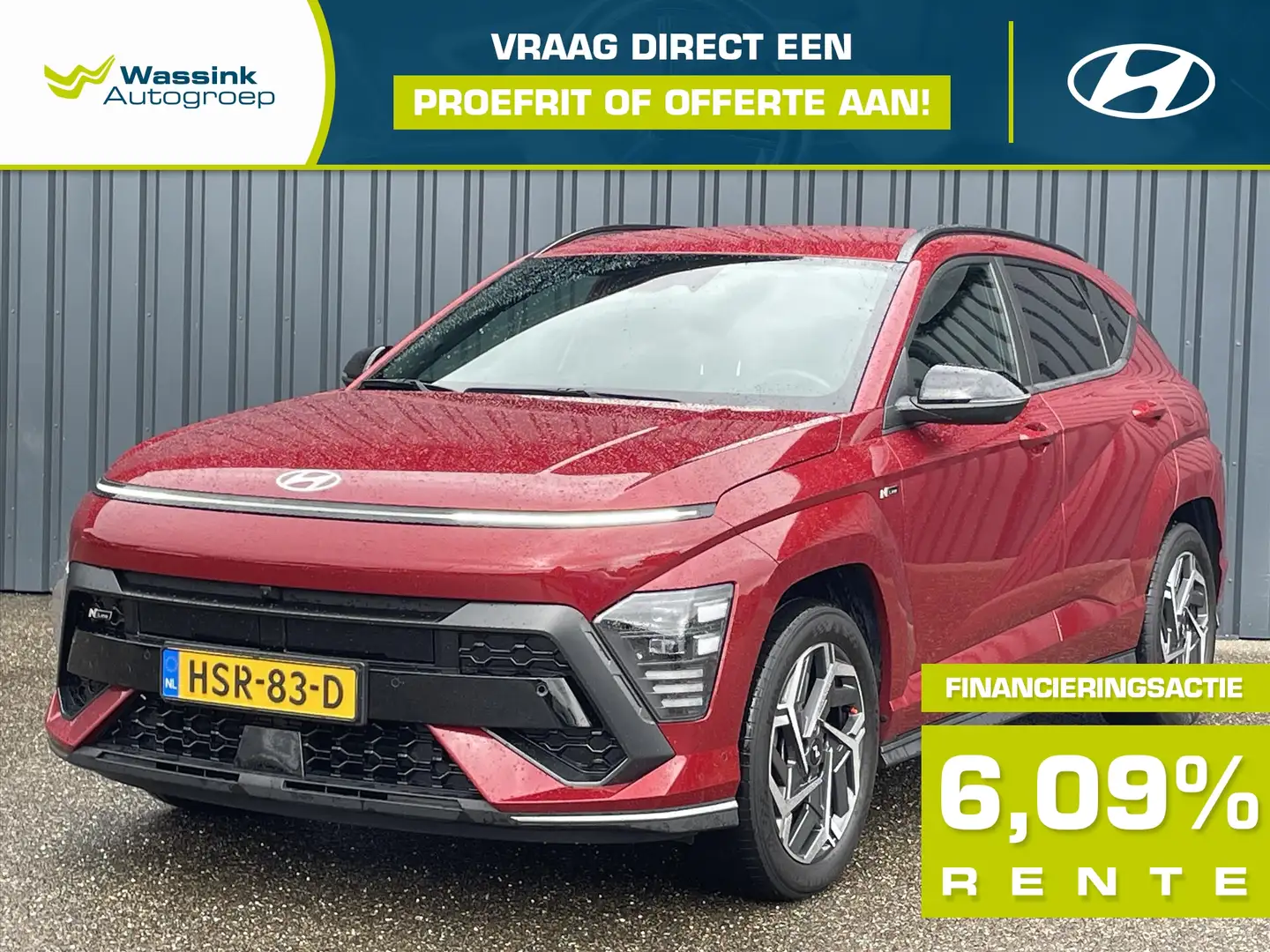 Hyundai KONA New 1.6 GDI HEV 141pk DCT N-Line Stoelverwarming V Rouge - 1