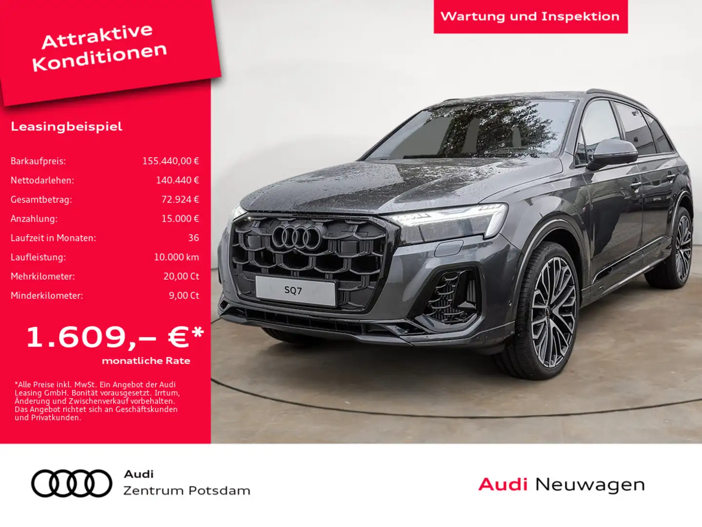 Audi SQ7 SUV TFSI SITZBELÜFTUNG PANO LASER STANDHZ Grau - 1
