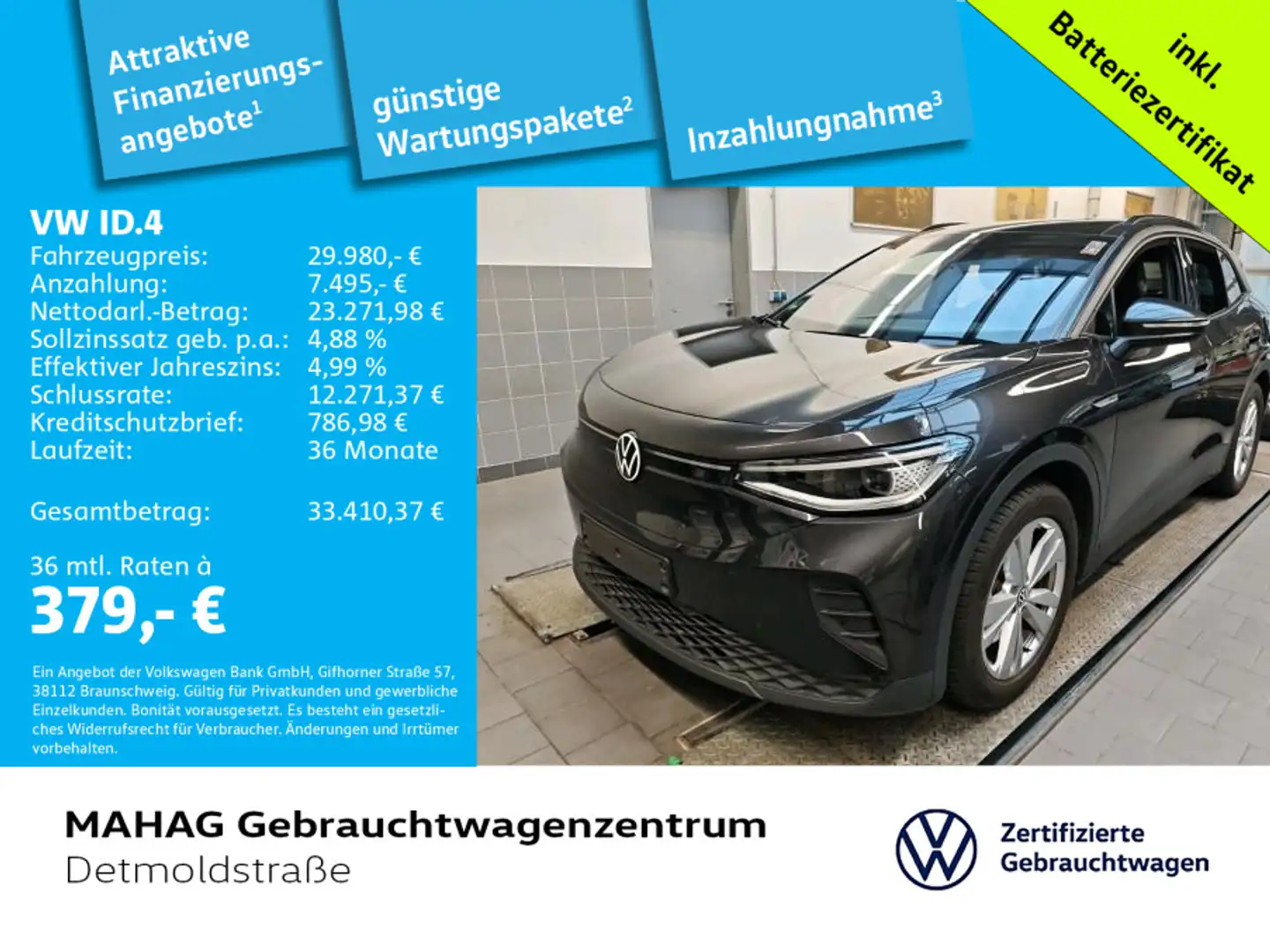 Volkswagen ID.4 Pro Performance 150 kW WärmePu CCS IQ.Light Grau - 1