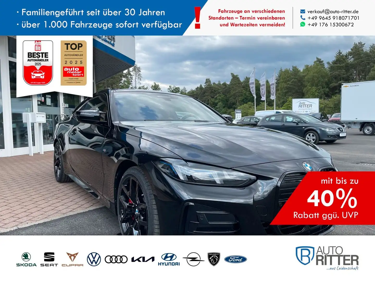 BMW M440 d xDrive ACC|Harman-Kardon|M Sport Pro Czarny - 1