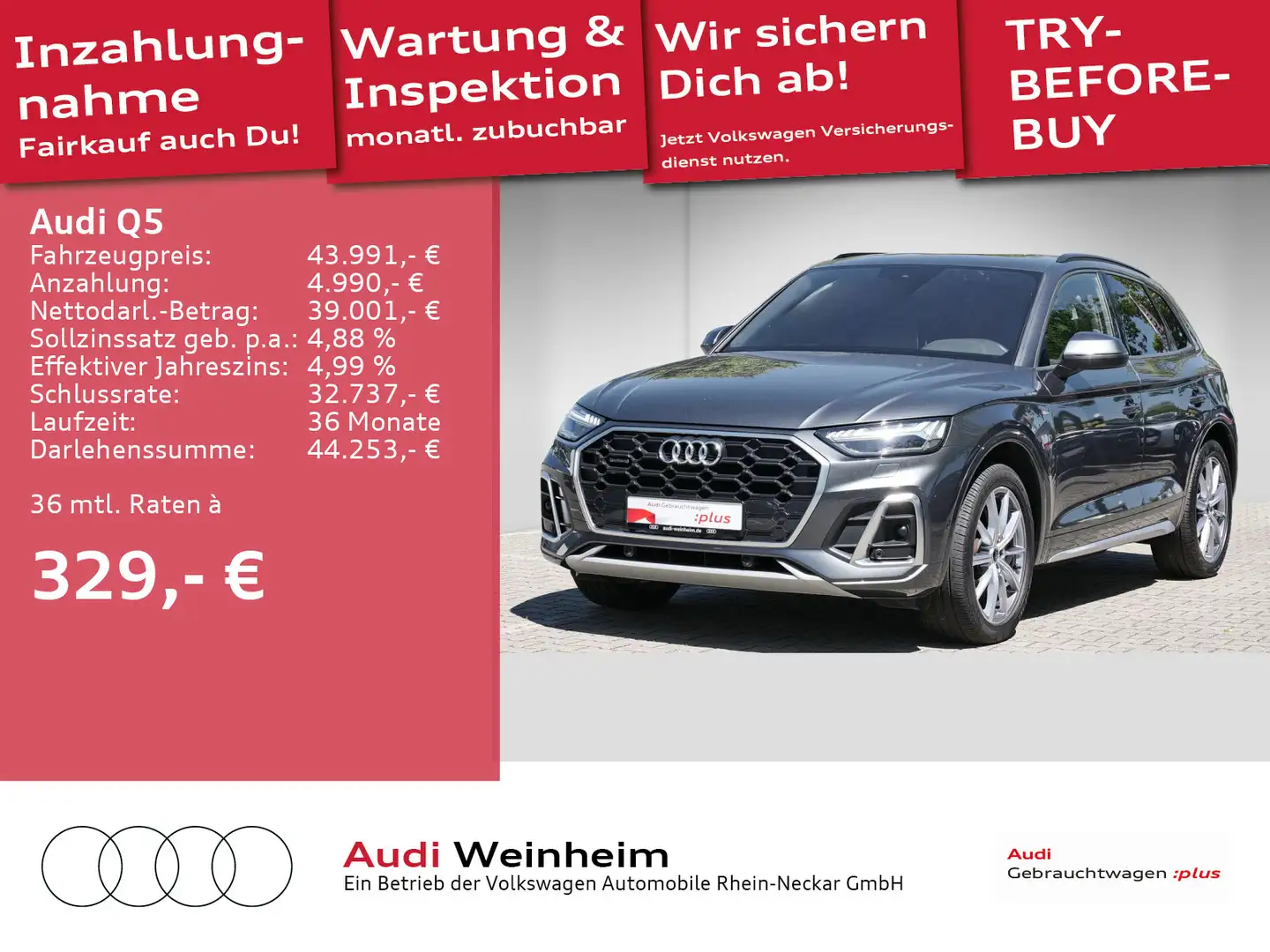 Audi Q5 40 TDI quattro 2x S-Line Pano Matrix LED Kame Grijs - 1