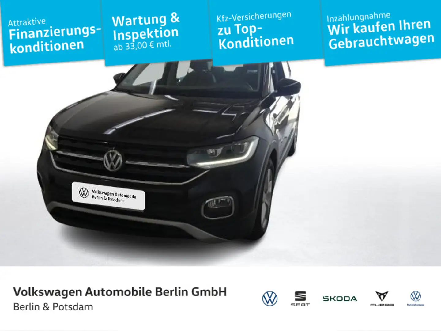 Volkswagen T-Cross 1.0 TSI Style Klima Telef PDC SHZ Schwarz - 1