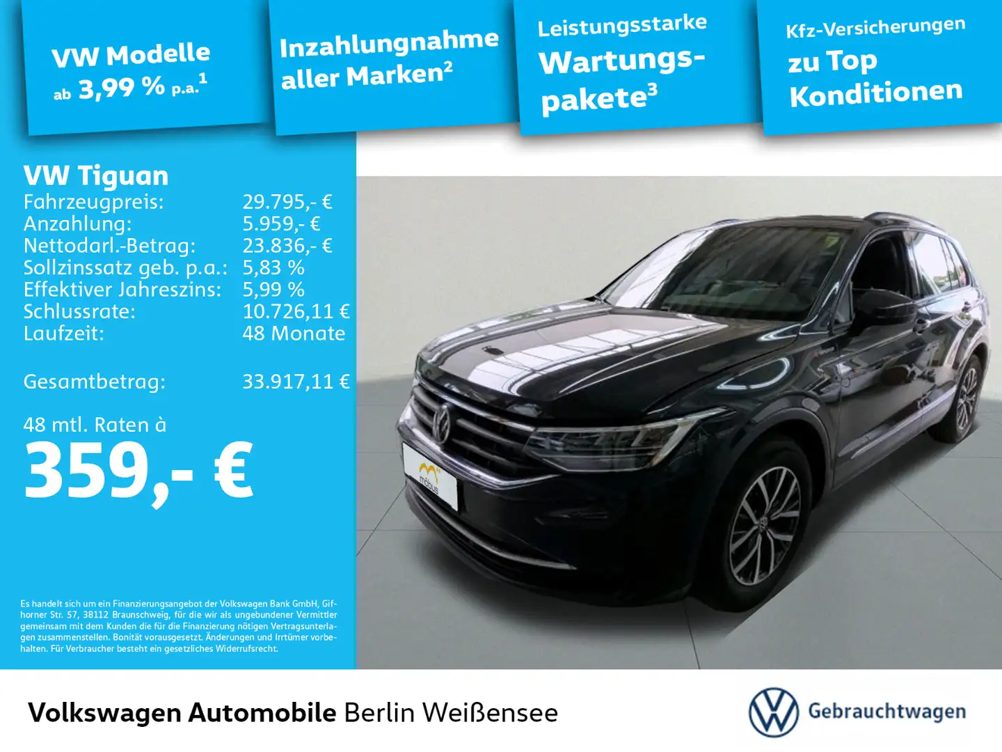 Volkswagen Tiguan Life 2.0 TDI DSG*SHZ*NAV*APP*CLIMATRONIC* Grau - 1