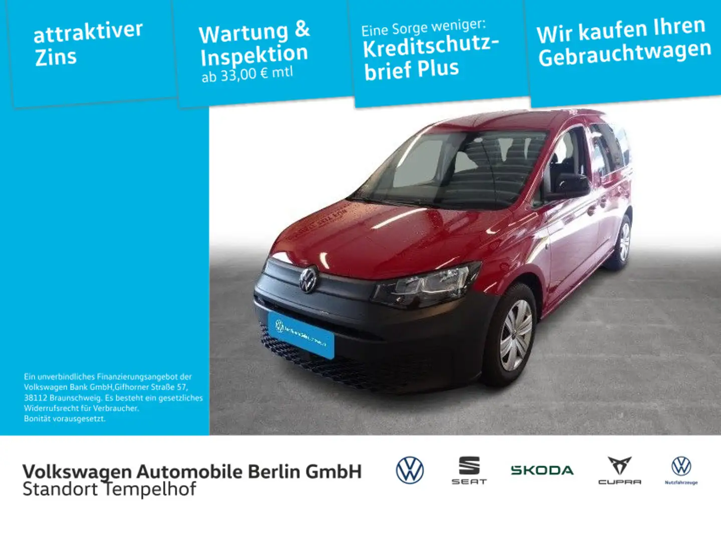 Volkswagen Caddy 1.5TSI DSG KR NAVI PDC KLIMA Rot - 1